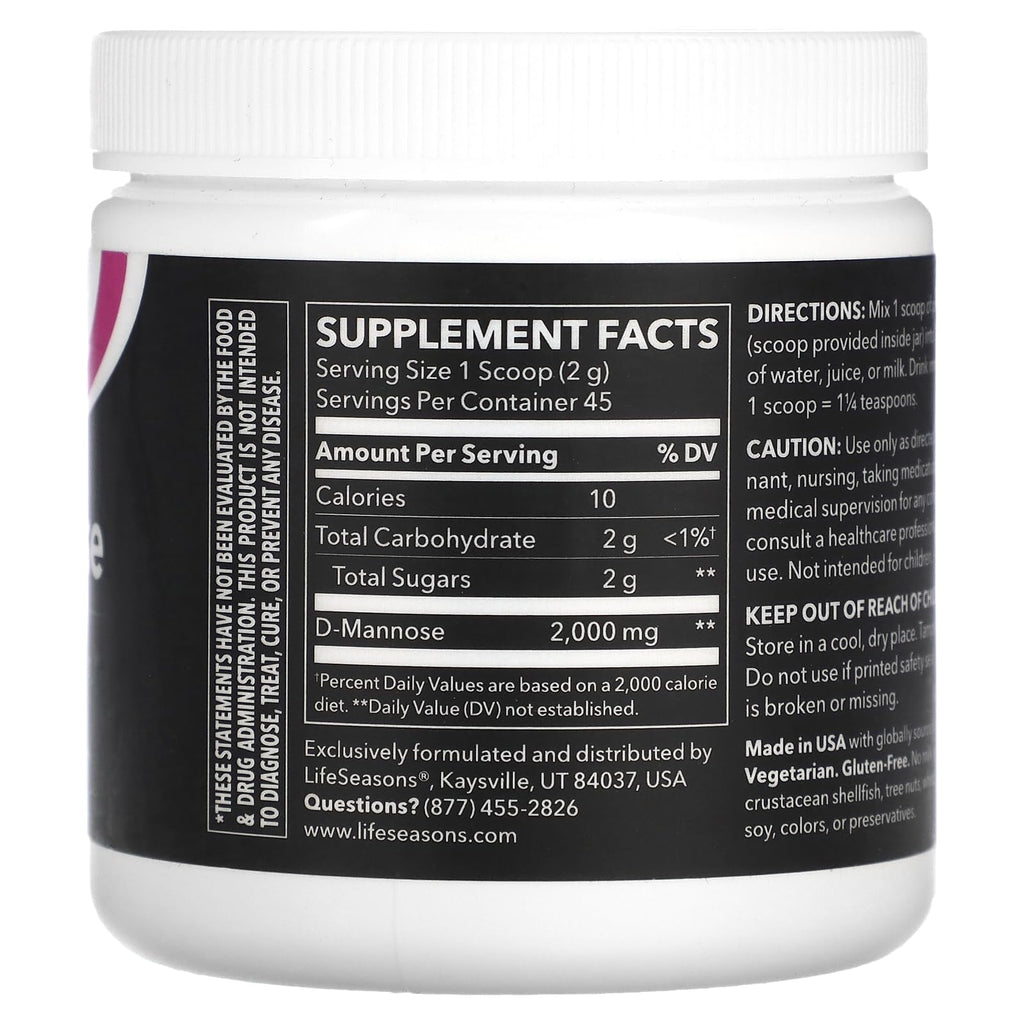 LifeSeasons D-Mannose Powder - Fast-Acting UTI Relief - Urinary Tract Health Supplement - Supports Healthy Levels of Microflora & Eases Bladder Discomfort - 45 Servings LifeSeasons Au supplements