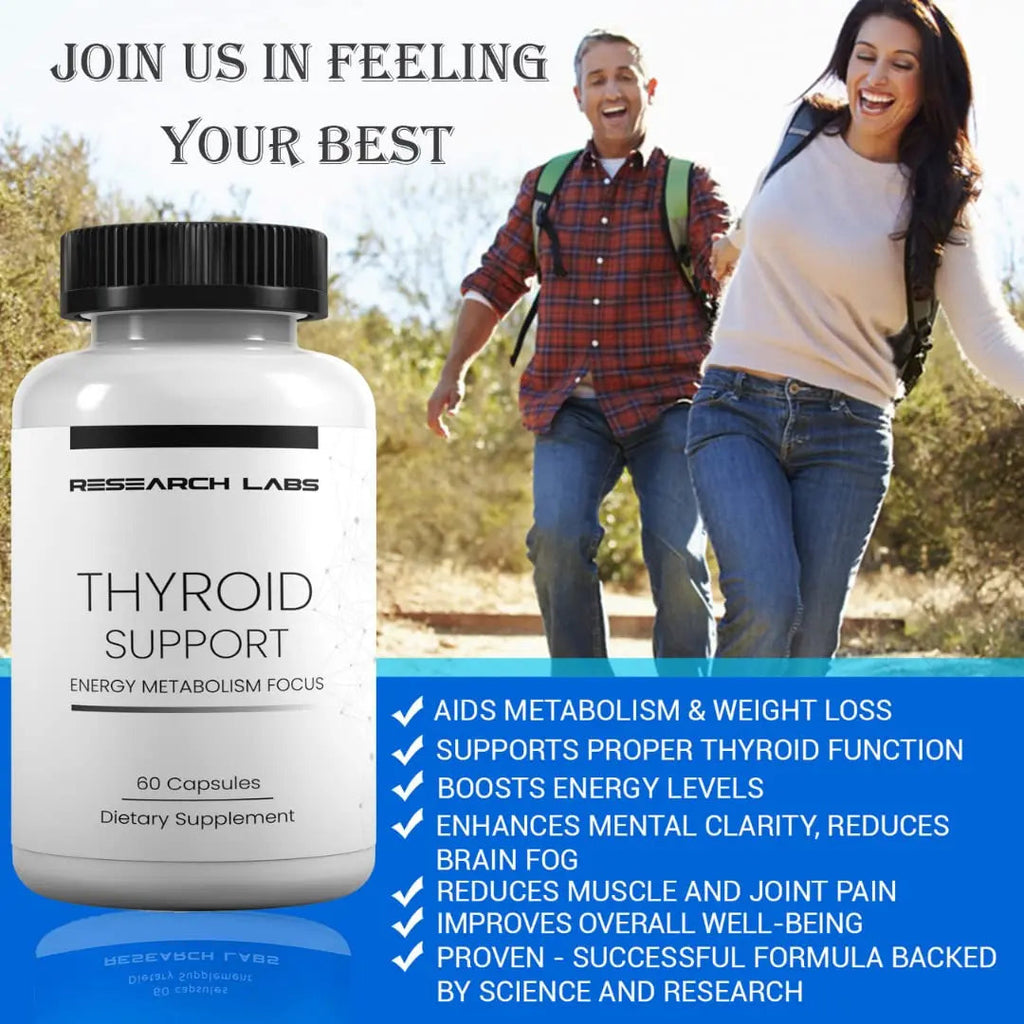 Research Labs Thyroid Support + Iodine Supplement - Energy, Metabolism, Focus Research Labs Au supplements