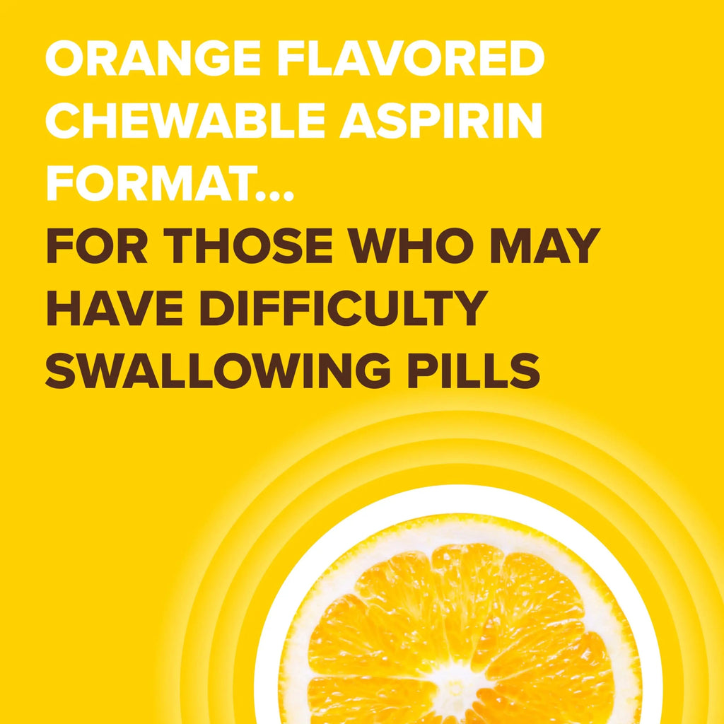 Bayer Aspirin Low Dose 81 mg Chewable Tablets, Pain Reliever, Orange Flavored, 216 Tablets (6 Pack) Bayer Au supplements