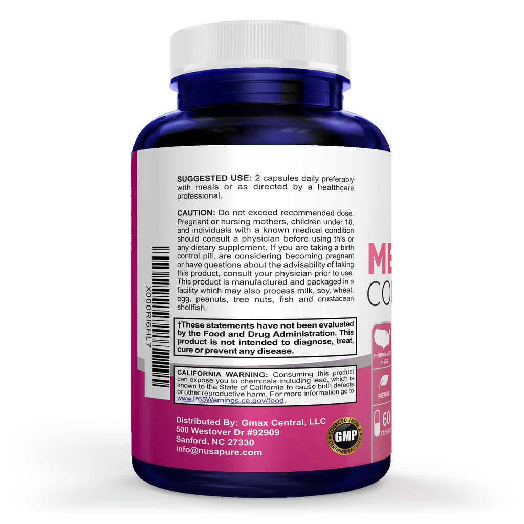 NusaPure Menopause Complex : Black Cohosh and Herbal Ingredients - 60 Capsules NusaPure Au supplements