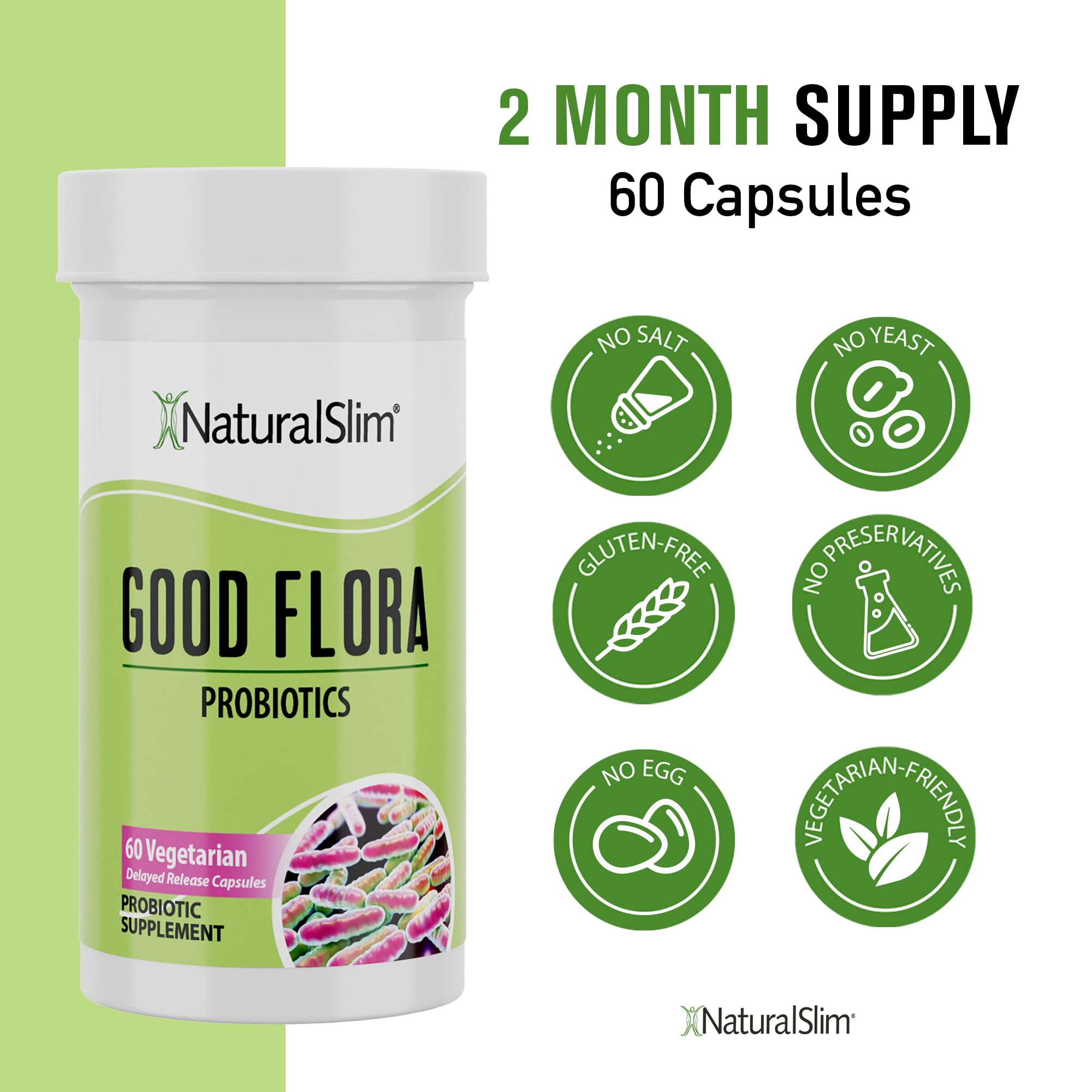 Probiotic Nutritional Supplements Gentle Formula Pro Biotics for Gut Health, Digestive Health, Immune Support, & De-Bloating for Women & Men, 7 Powerful Probiotic Strains, 60 Vegetarian Capsules 3 Pk NaturalSlim Au supplements