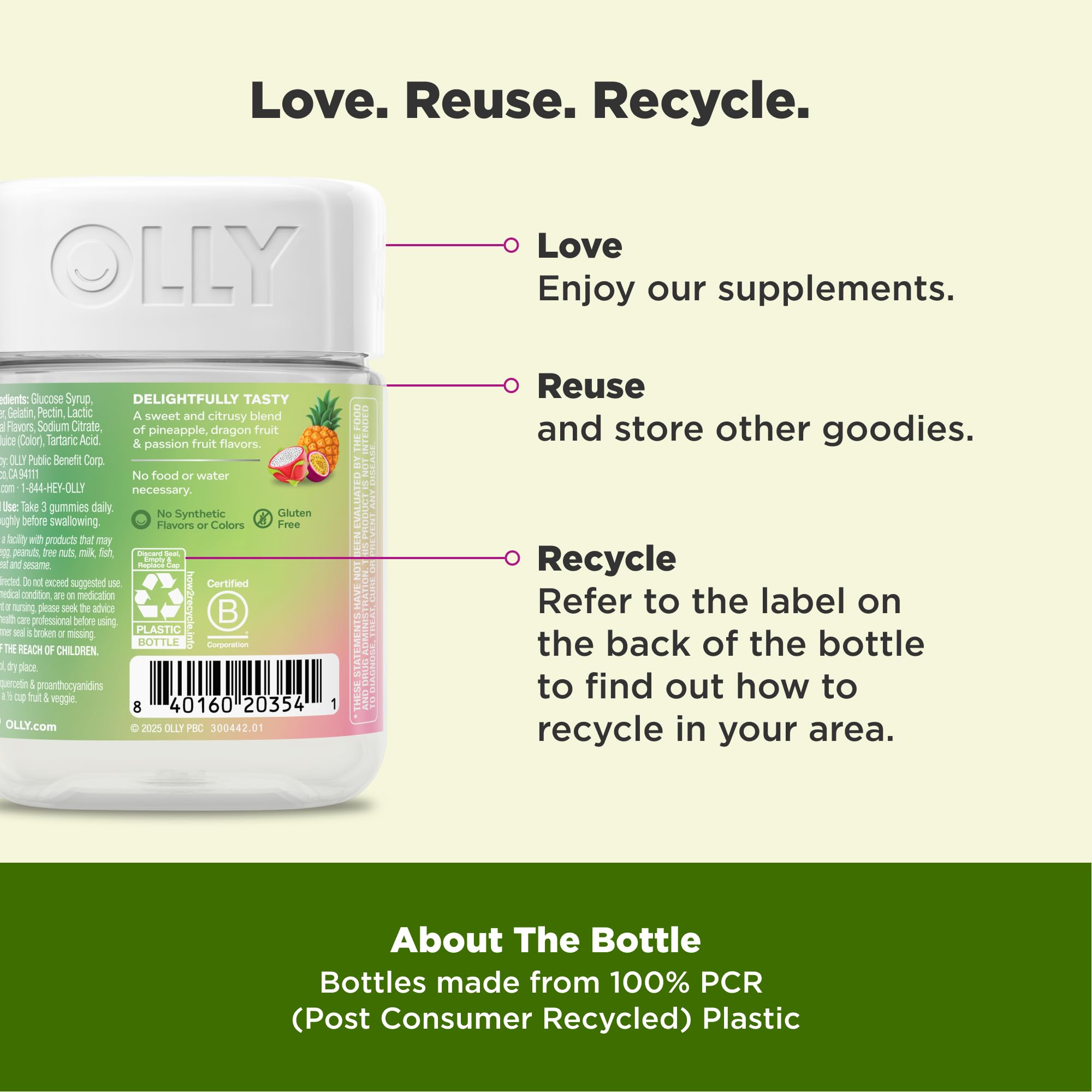 OLLY Supergood Superfoods Gummies, Supports Immune System & Digestive Health,* 15 Superfoods, Prebiotics, Vitamin C, Tropical Bliss Flavor