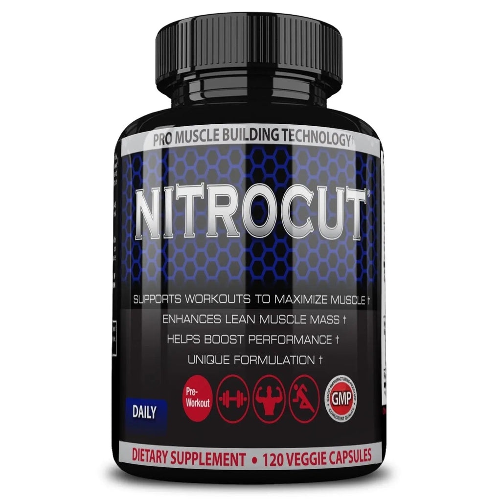 NITROCUT Pre Workout Supplement -120 Capsules - Nitric Oxide Supplements - l arginine NITROCUT Au supplements