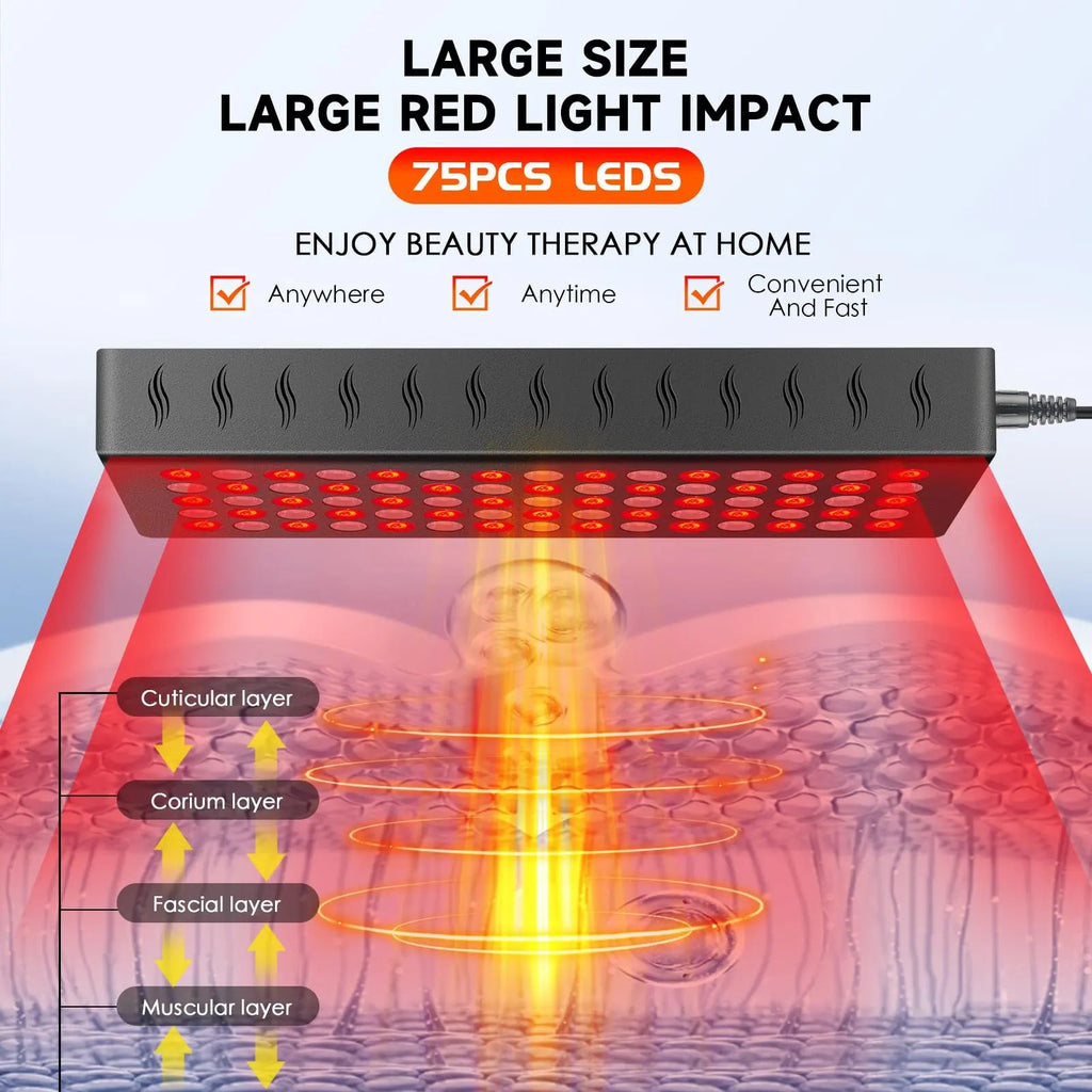 Infrared Red Light Therapy Lamp: Heating Pad Pain Relief for Body 75 LEDs Red Light Astarexin Au supplements