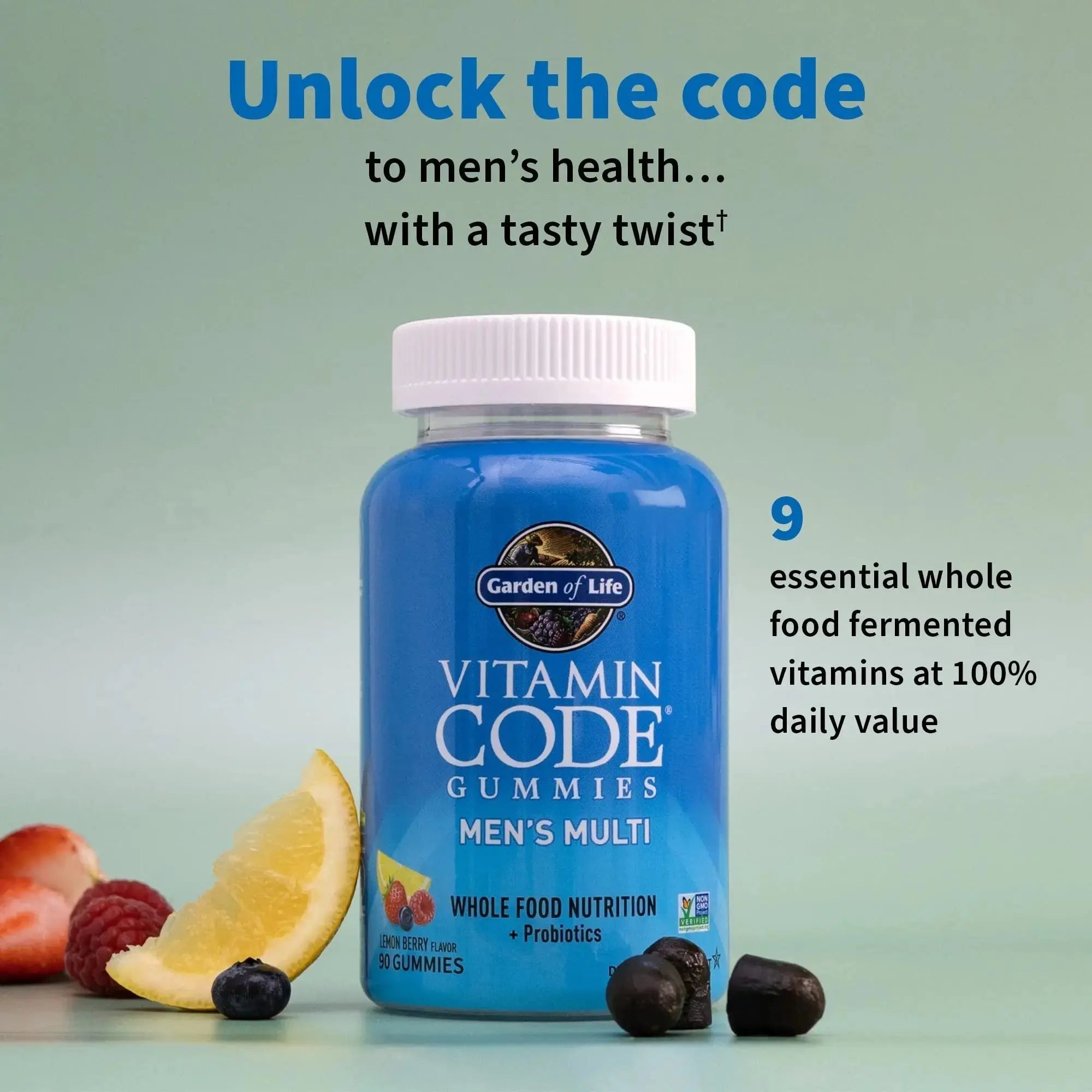 Men’s Multivitamin Gummy: Vitamins C, D, E, B & Zinc for Energy, Stamina & Stress, Probiotics for Digestive & Immune Health, Vitamin Code Garden of Life Au supplements
