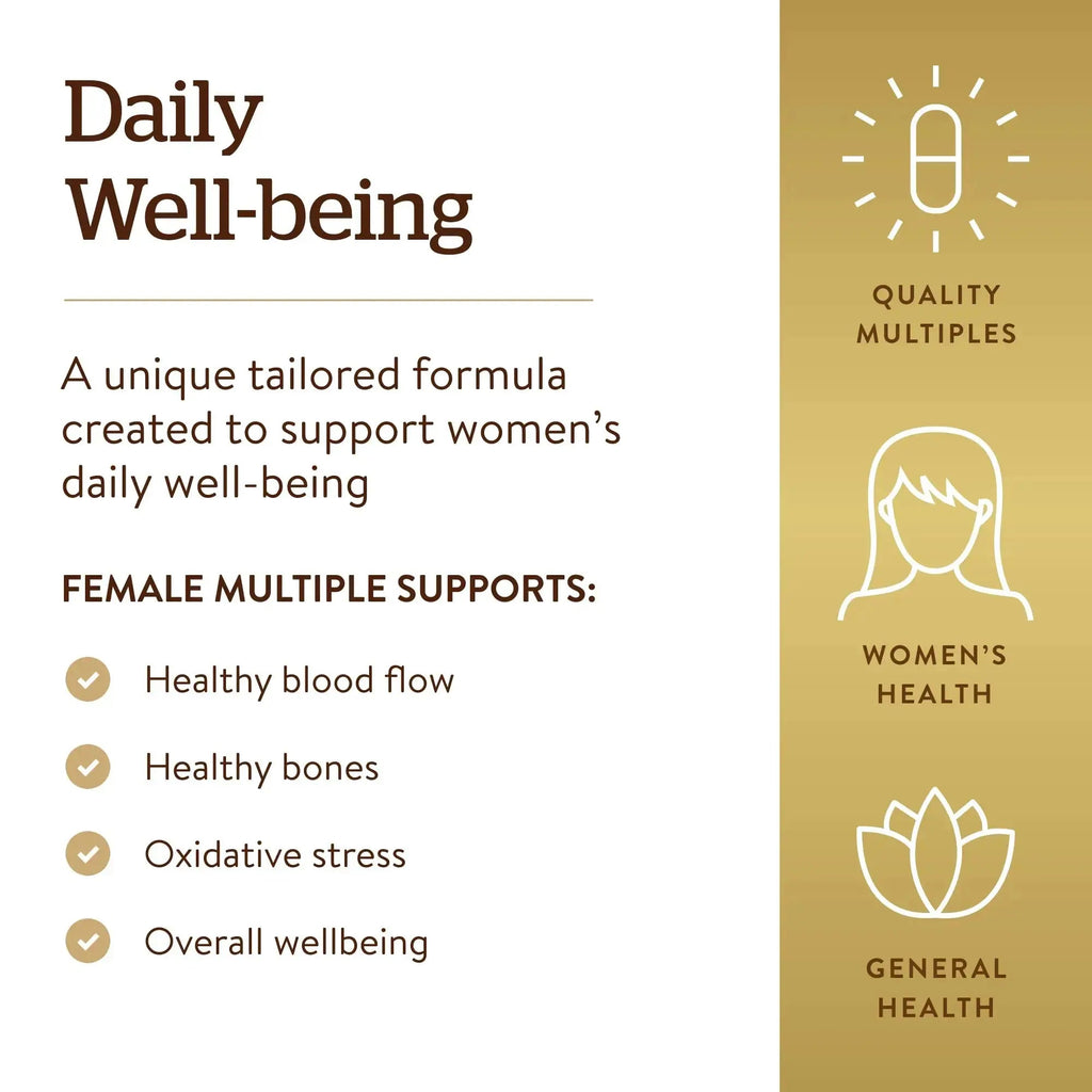 Solgar Female Multiple, 120 Tablets - Multivitamin, Mineral & Herbal Formula for Women - Advanced Phytonutrient Solgar Au supplements