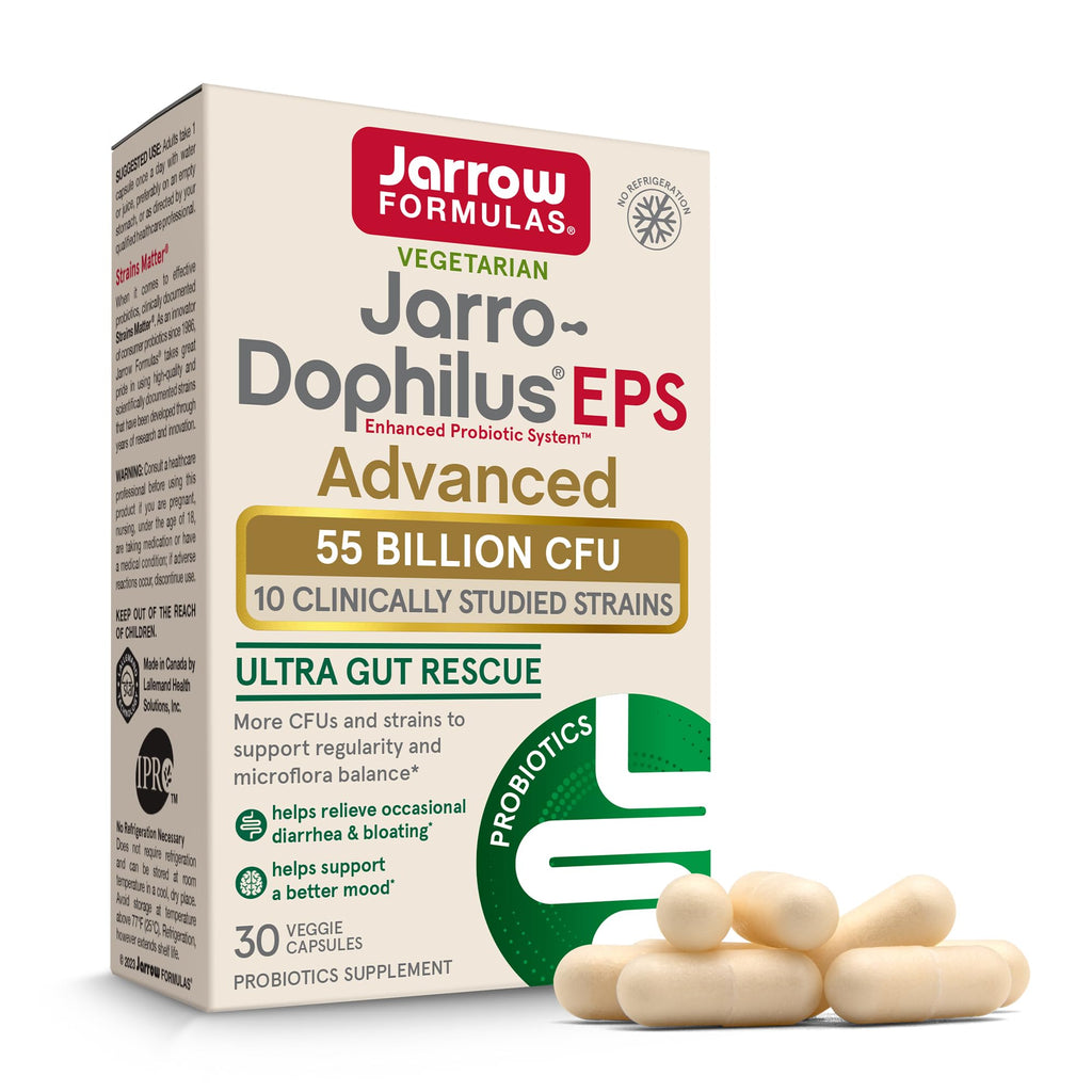 Jarrow Formulas Jarro-Dophilus EPS Advanced, 55 Billion CFU Probiotics, Digestive Support for Adults, 30 Probiotic Supplement Veggie Capsules, Up to 30 Day Supply Jarrow Formulas Au supplements