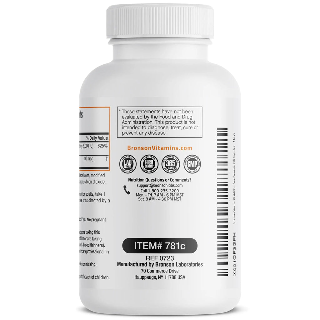 Bronson Vitamin K2 (MK7) with D3 Supplement Bone and Heart Health Non-GMO Bronson Au supplements