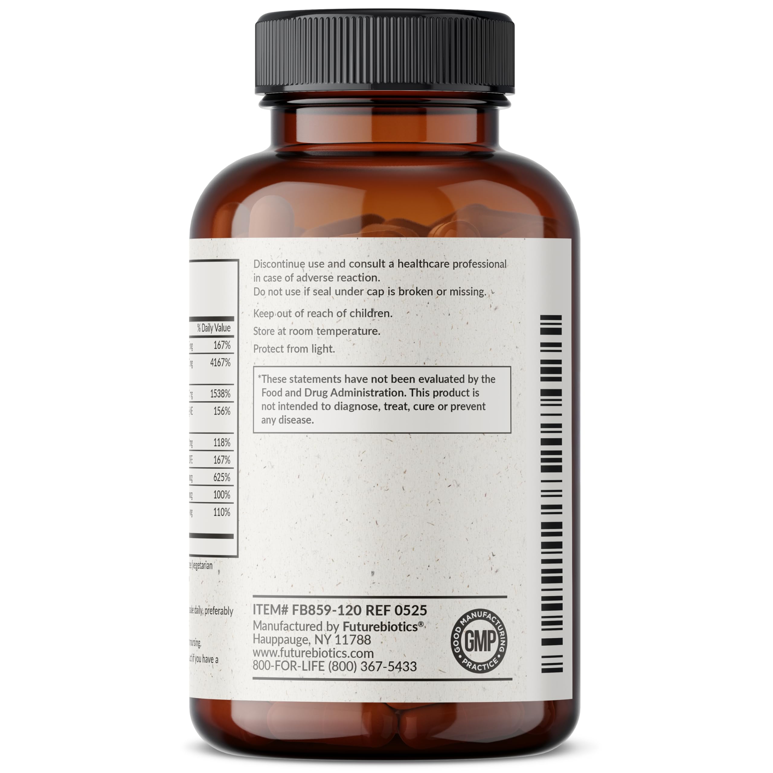 Futurebiotics Vitamin B Complex with Vitamin C Supports Energy Production, Nervous System & Immune Support - Non-GMO, 120 Vegetarian Capsules