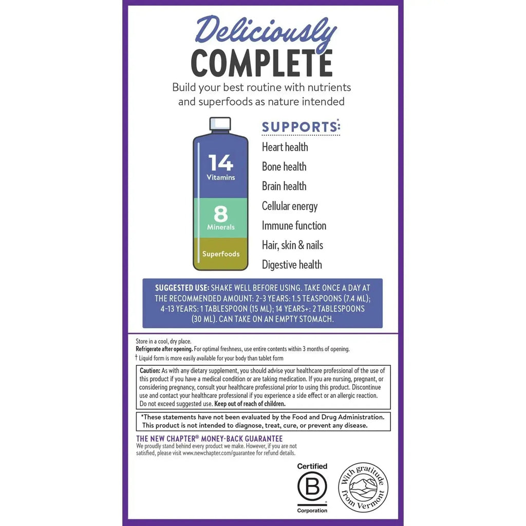 New Chapter Liquid Multivitamin + Mineral Supplement for Whole-Body Benefits, 100% Delicious Multivitamin for Adults New Chapter Au supplements