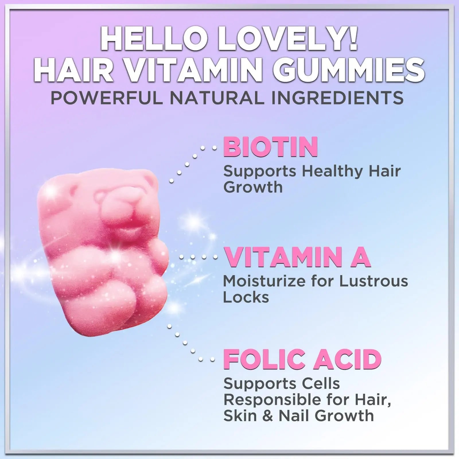 Hello Lovely! Hair Vitamins Gummies with Biotin 5000 mcg Vitamin E & C Support Hair Growt Hello Lovely! Au supplements