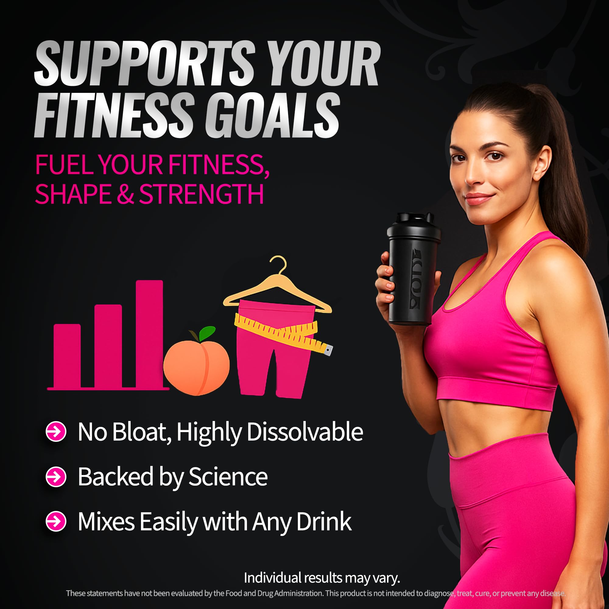 Bold Buns Creatine for Women – Booty Builder Supplement with Collagen & BCAA – Supports Muscle Development, Post-Workout Recovery, Skin Elasticity