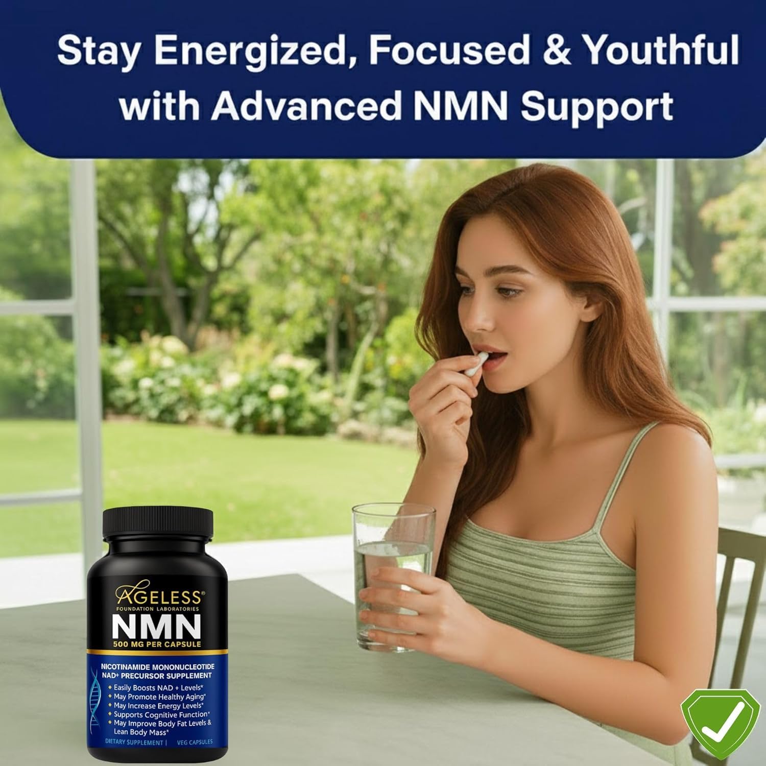 NMN Supplement 500mg Nicotinamide Mononucleotide | Supports NAD+ Levels, Energy, Cognitive Function, Muscle Health & Healthy Body Composition – Capsules (30) Ageless Foundation Laboratories Au supplements