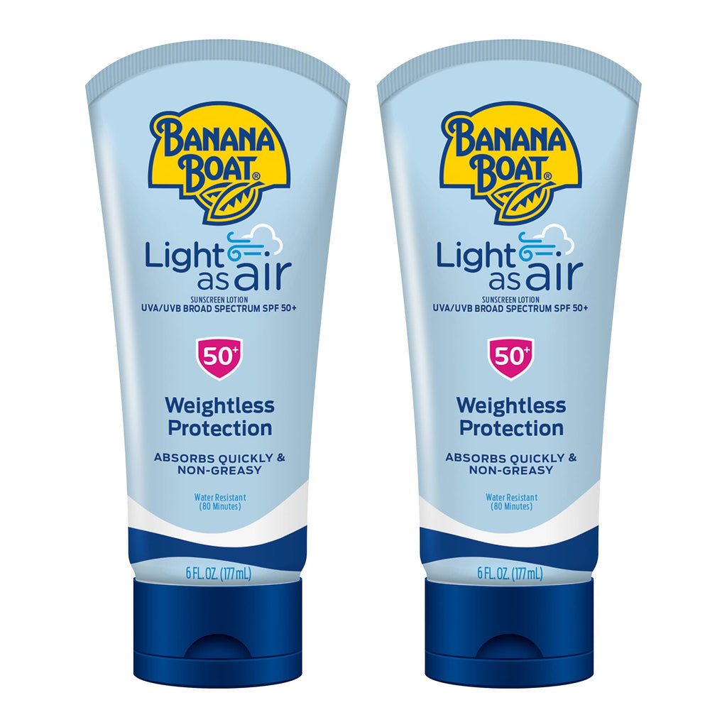 Banana Boat Light As Air Sunscreen Lotion SPF 50 Twin Pack | Lightweight & Non-Greasy Lotion Sunscreen SPF 50