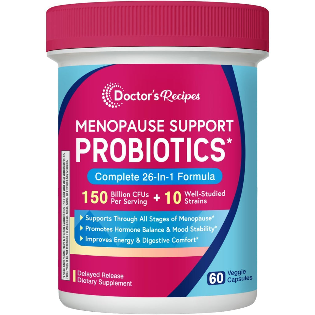 Doctor's Recipes Menopause Probiotic Supplements for Women, Black Cohosh for Menopause Hot Flashes, Probiotics with Ashwagandha, Dong Quai, Supports Energy, 60 Capsules Doctor's Recipes Au supplements