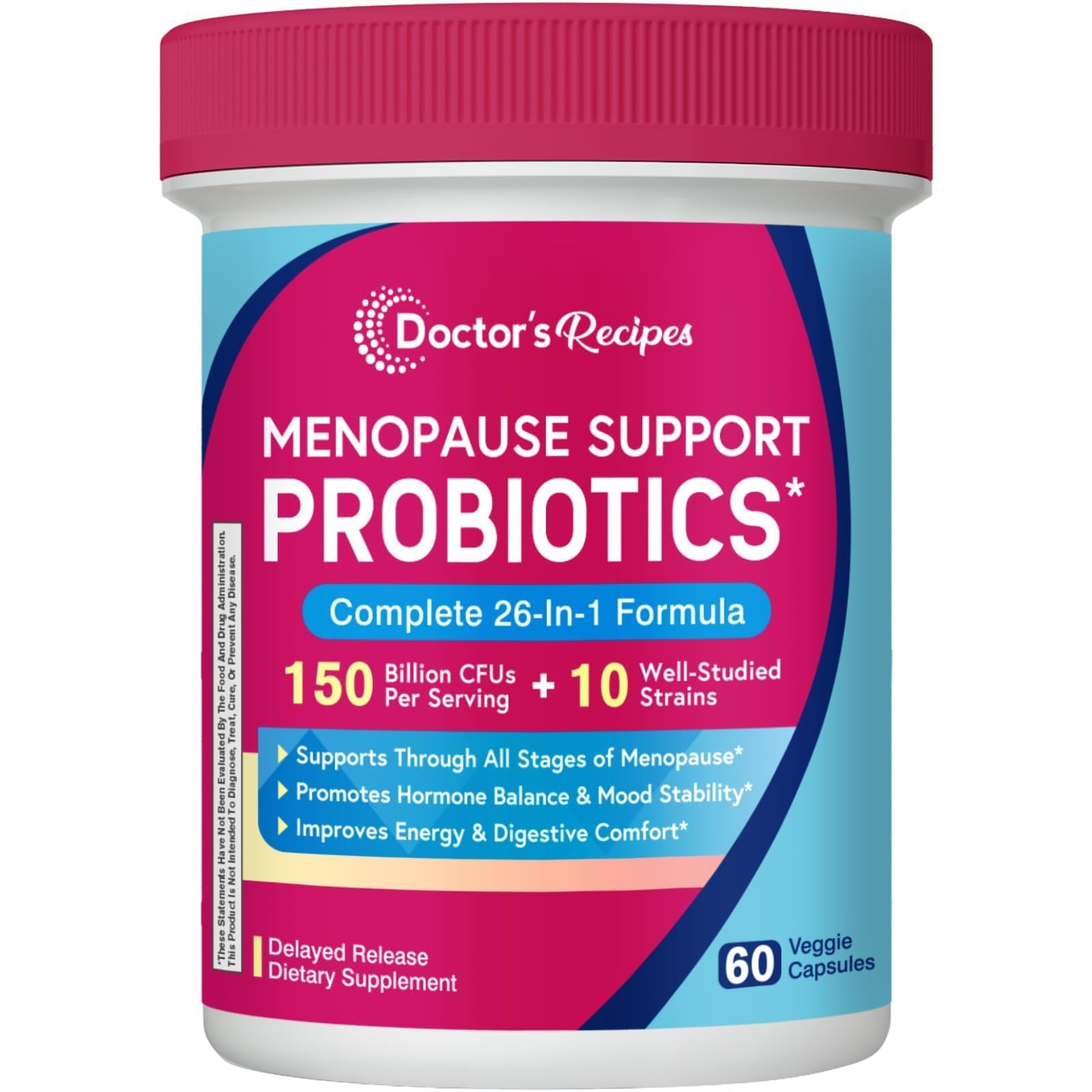 Doctor's Recipes Menopause Probiotic Supplements for Women, Black Cohosh for Menopause Hot Flashes, Probiotics with Ashwagandha, Dong Quai, Supports Energy, 60 Capsules Doctor's Recipes Au supplements