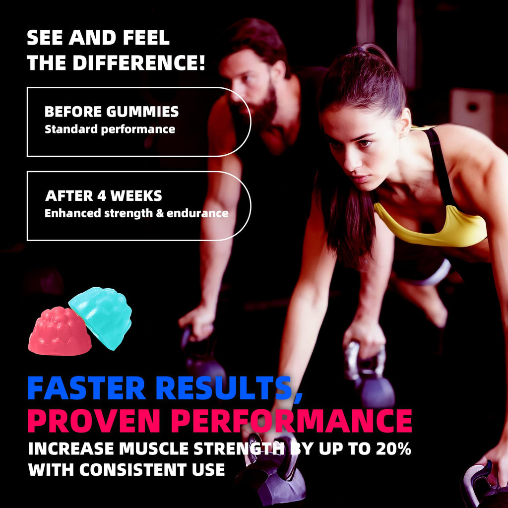 NSF Certified Creatine Gummy 5g - Creatine Monohydrate Gummies for Men & Women. Boost Focus,Strength, and Endurance, Anti-Melting Formula, Vegan, Gluten-Free, Non-GMO,(Raspberry & Blueberry 135 ct) Allcoovita Au supplements
