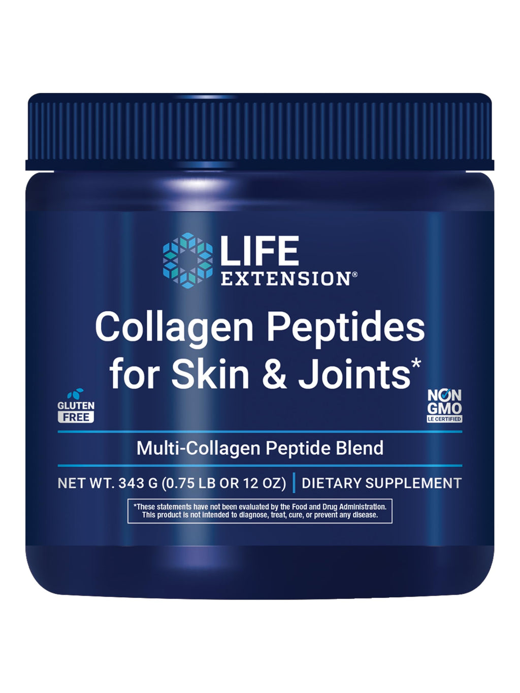 Life Extension Collagen Peptides for Skin & Joints, Collagen Types I, II & III in an Easy-Mix Powder, Gluten Free, Non-GMO, net Weight 343 Grams Life Extension Au supplements