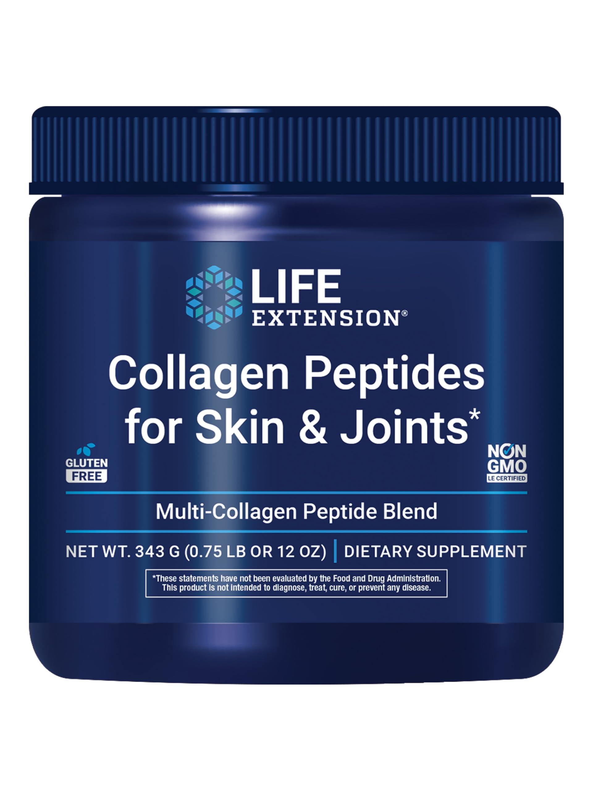 Life Extension Collagen Peptides for Skin & Joints, Collagen Types I, II & III in an Easy-Mix Powder, Gluten Free, Non-GMO, net Weight 343 Grams Life Extension Au supplements