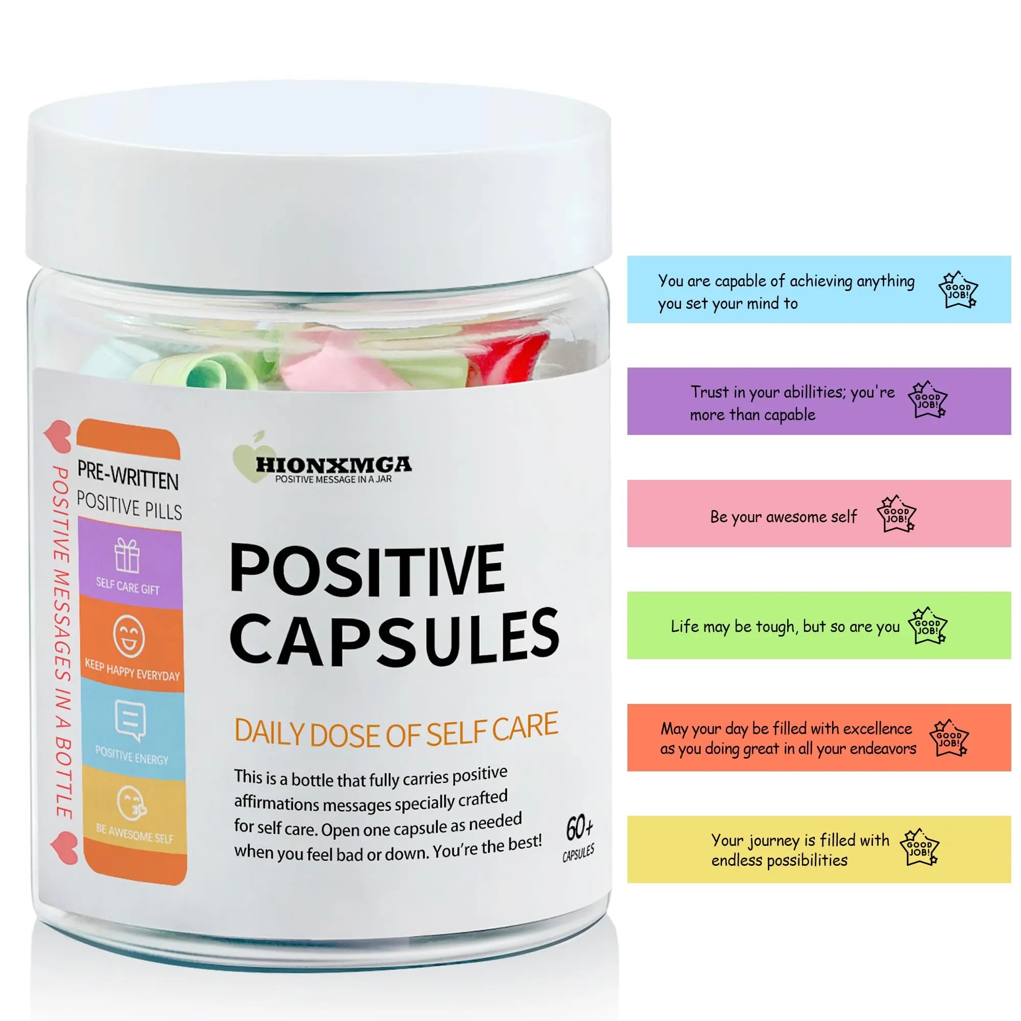 HIONXMGA Positive Messages in a Bottle (60+ Positive Affirmations),Self Care Gifts for Women Men HIONXMGA Au supplements