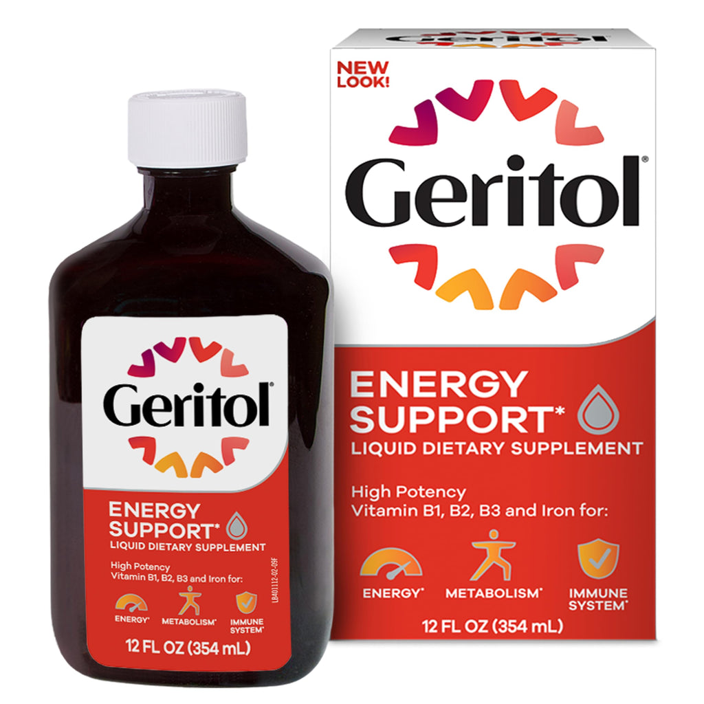 Geritol Liquid Vitamin and Iron Supplement, Energy Support, Contains High Potency B-Vitamins and Iron, Pleasant Tasting, Easy to Swallow