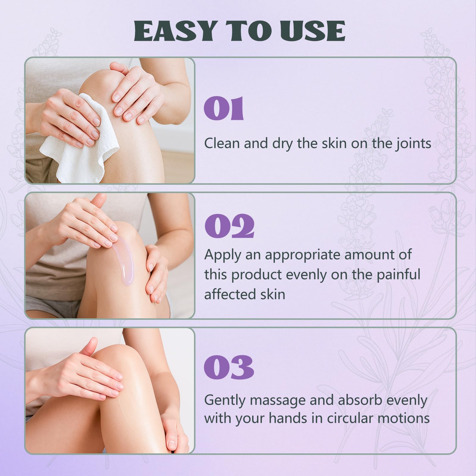 Soothing Massage Gel (100g) - Joint Relief Purple Gel, Natural Ingredients Soothing Relief Cream, Fast-Absorbing Jointgel Cream for Soothing Joint, Shoulder, Knee, Back, Lumbar & Muscle Stiffness Vereclue Au supplements