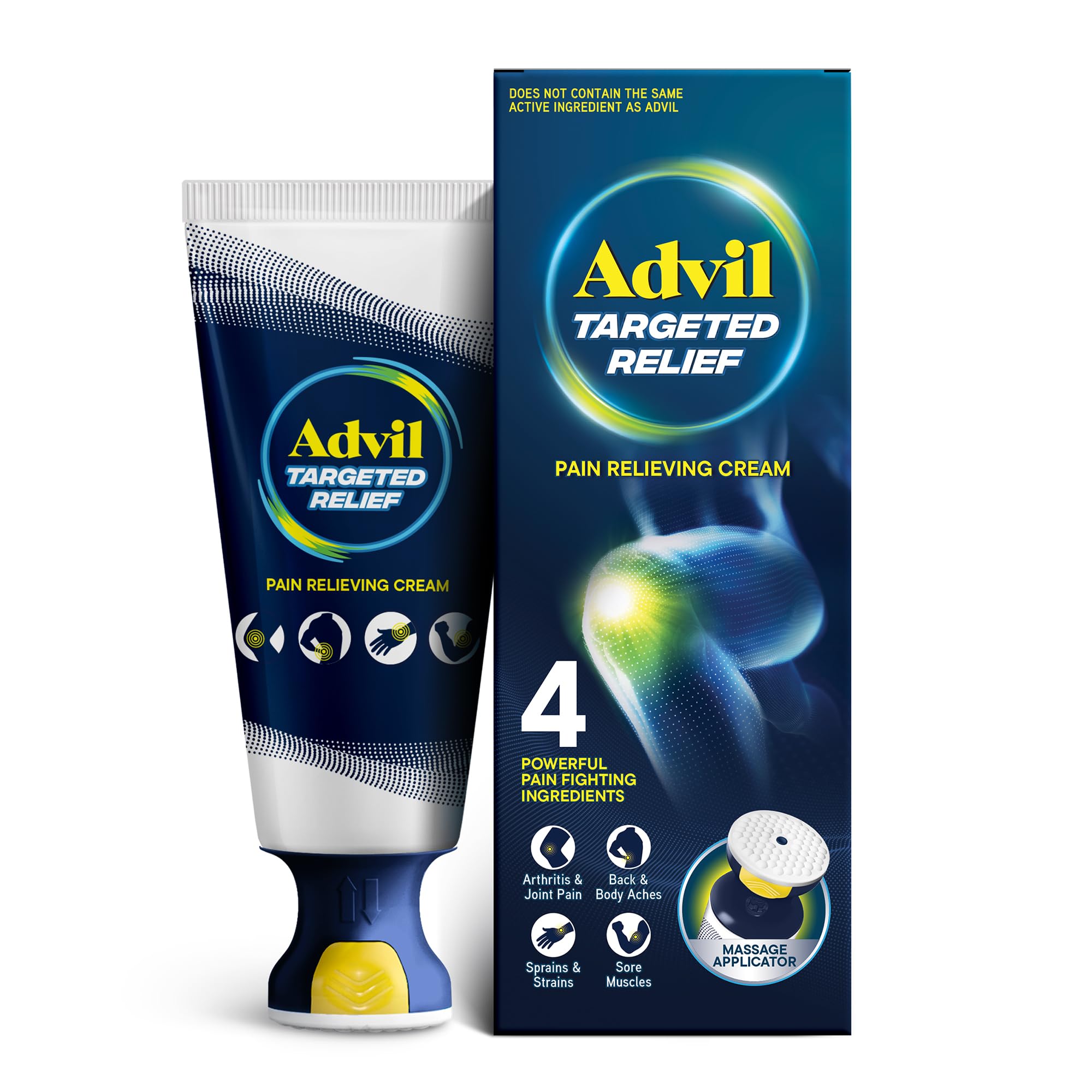 Advil Targeted Relief Pain Relieving Cream with Massage Applicator, Up to 8 Hours of Powerful Relief of Minor Arthritis Pain, Joint Pain, Lower Back Pain and Muscle Pain, 2.5 oz Advil Au supplements