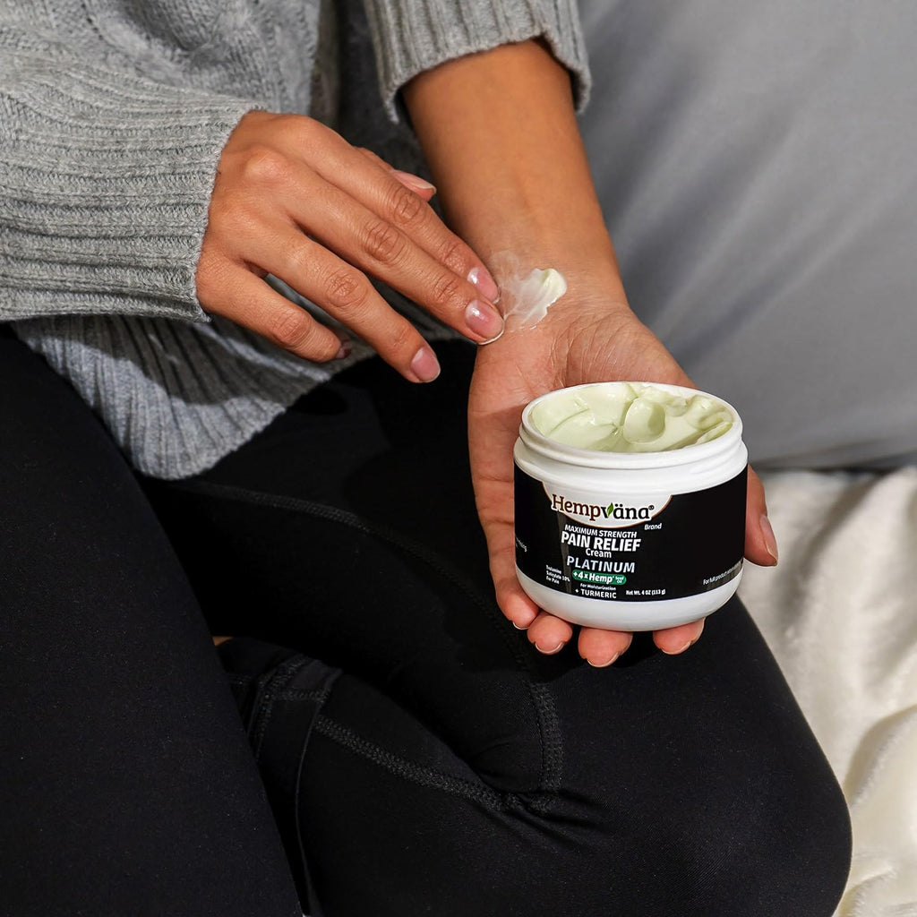 Hempvana Platinum Maximum Strength Relief Cream 4X Hemp for Muscles, Joints, Back, Knees, Shoulders, Neck, Elbows, Hands, Feet. AS SEEN ON TV. Odor-Free, Non-Greasy, Quickly Absorbs, 4X More Hemp Hempvana Au supplements