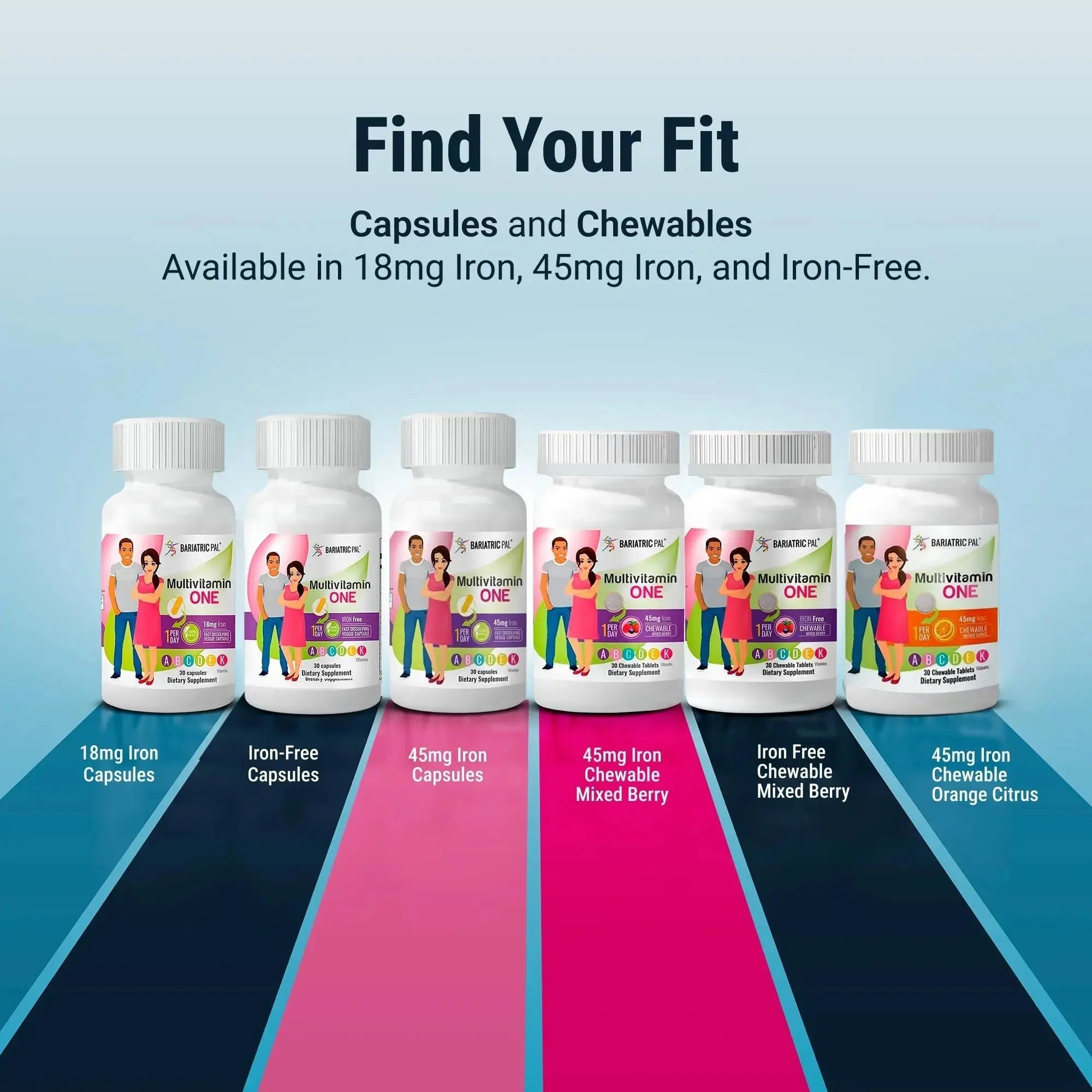 BariatricPal Multivitamin ONE 1 per Day! Bariatric Multivitamin Capsule with 18 mg of Iron | Easy to Swallow Capsule | BariatricPal Au supplements