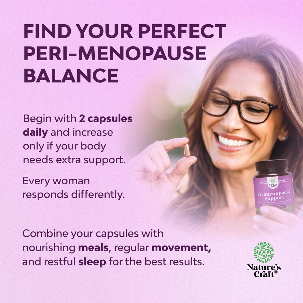 Complete Perimenopause Supplement for Women - Multibenefit Menopause Ease for Women with Maca Root Vitex Berry & Black Cohosh for Hot Flashes Night Sweats Hormone Balance and Mood Support - 120 Count Natures Craft Au supplements