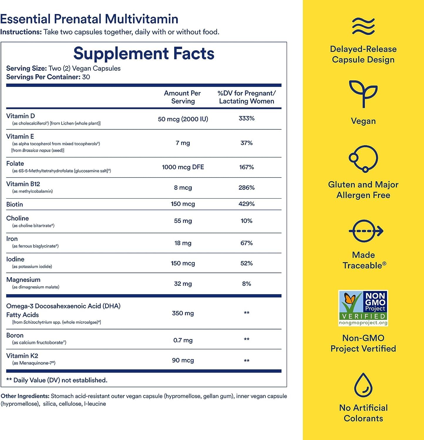 Ritual Prenatal Multivitamin For Women - Key Essential Vitamins and Minerals To Support Mom and Baby During Pregnancy* - Folate, Choline, Omega-3 DHA