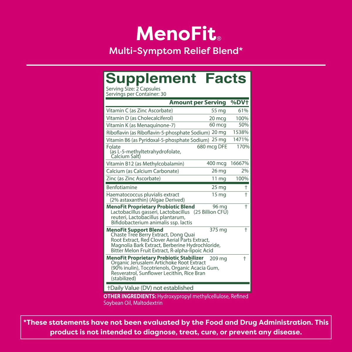 MENOLABS MenoFit, Menopause Supplements for Women - 60 Capsules - Advanced Women’s Probiotic with Vitamins and Red Clover for Gut Health, Hot Flashes and Hormone Balance for Women MENOLABS Au supplements