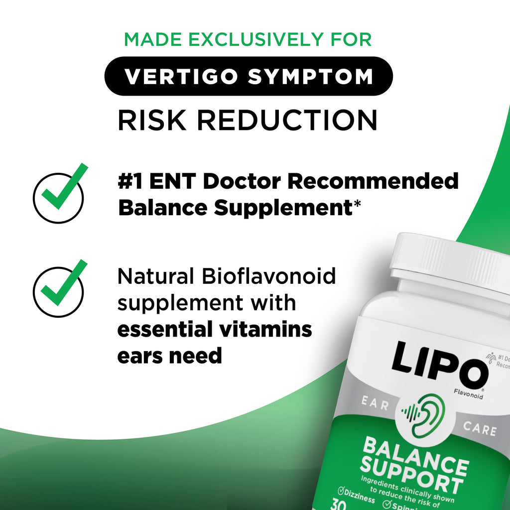 Lipo-Flavonoid for Vertigo & Dizziness Relief, Clinically Tested Formula with Ginkgo Biloba, Vitamin D, & Vitamin B Complex
