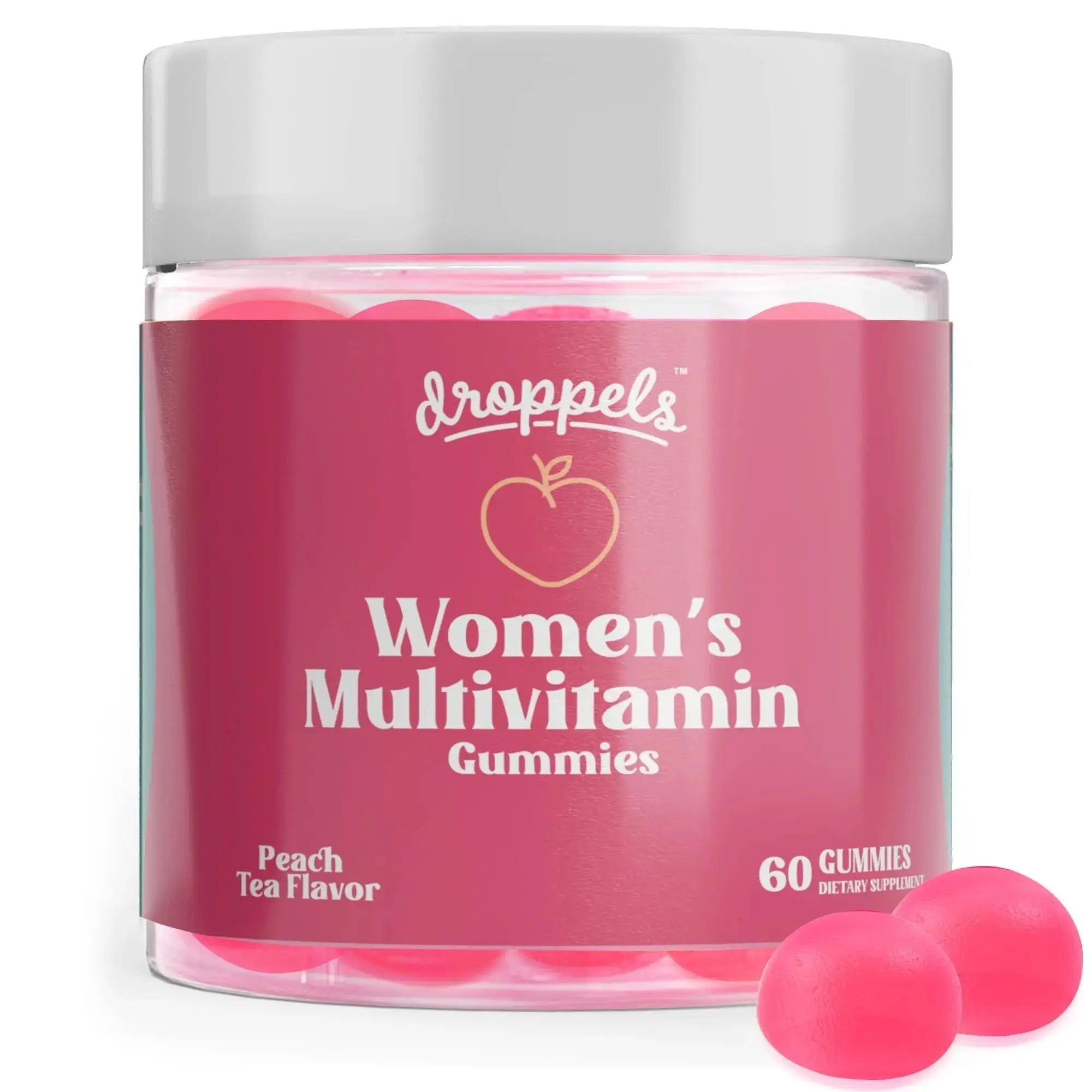 Droppels Women's Multivitamin Gummies with Folic Acid, Vitamins A, D, C, E, K, B6, B12, Biotin & More | Vegan, Non-GMO & Pectin-Based Daily Vitamins for Women | Droppels Au supplements