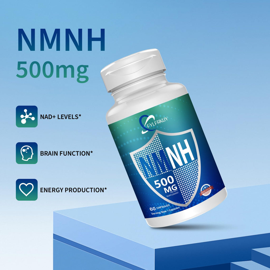 FYLFRKUY New NMNH 500mg Per Serving (Dihydronicotinamide Mononucleotide), NAD 𝐒𝐮𝐩𝐩𝐥𝐞𝐦𝐞𝐧𝐭𝐬 Pure Organic, More Effective Than NMN for Anti-Aging, Energy, Immunity, Focus - 60 Count FYLFRKUY Au supplements