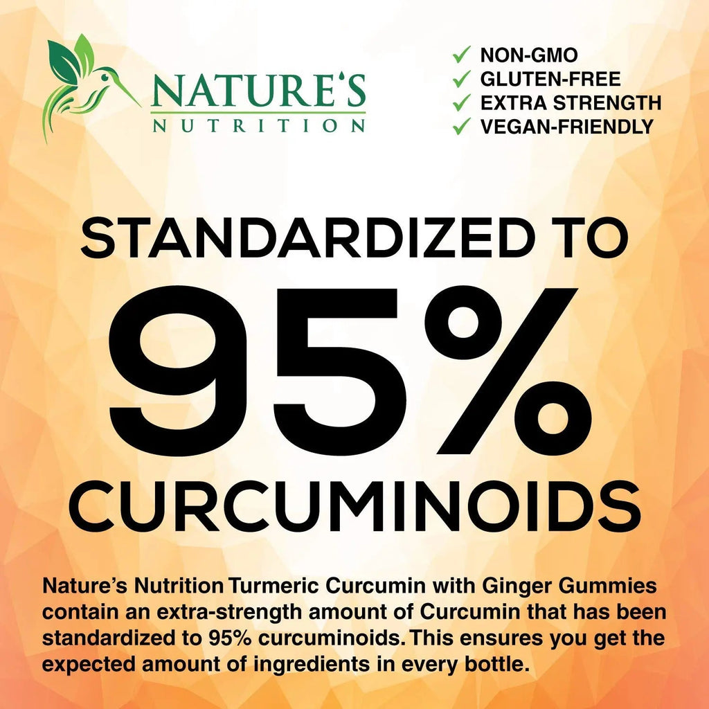 Turmeric Ginger Gummies - Vegan Turmeric Curcumin Gummy with 95% Curcuminoids Nature's Nutrition Au supplements