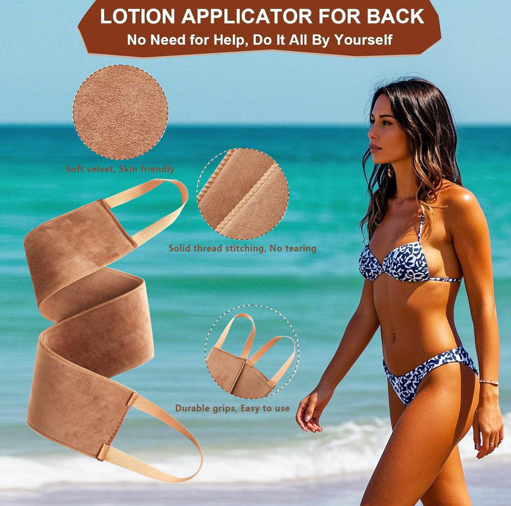 4 in 1 Luxury Velvet Tanning Mitt Self Tanning Mitt Applicator Self Tanner Brush Self Tanner Back Applicator