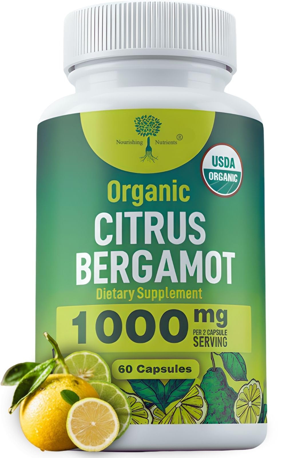 Organic Citrus Bergamot Supplement - Only USDA, Cardiologist Formulated with 200+ Scientific Studies -1000mg - Patented Extract, Heart, Cholesterol,