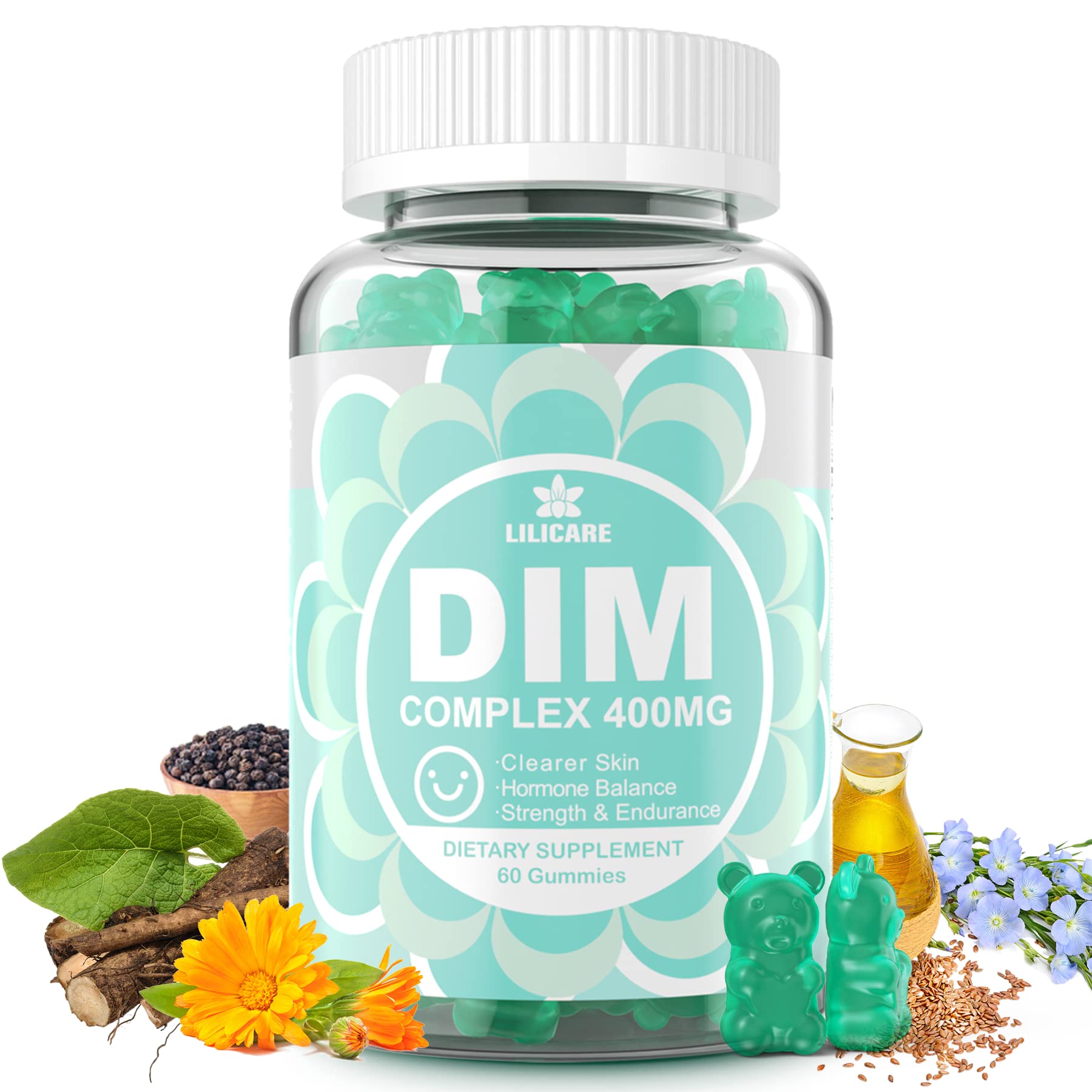 DIM Supplement Women 400mg, Estrogen Supplement for Women, Sugar Free DIM Gummies for Men & Women w/ Biotin, Flaxseed Oil, Burdock, Calendula, BioPerine for Hormone Balance, Menopause & Prostate 60Cts EnvyDeal Au supplements