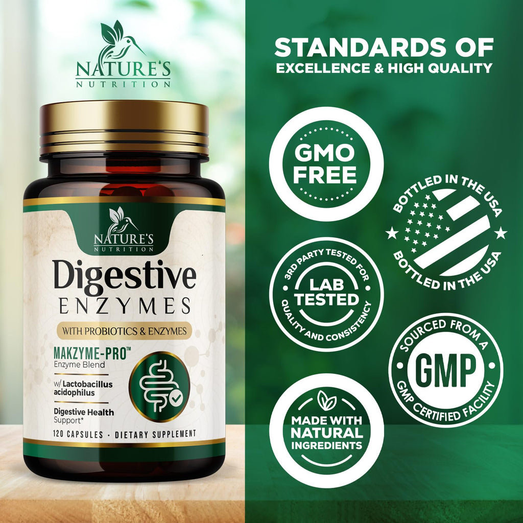 Digestive Enzymes - Super Digestive Multi Enzyme Complex for Bloating & Gut Health Support with Bromelain, Papain, Probiotics & Prebiotics - Digestion Health