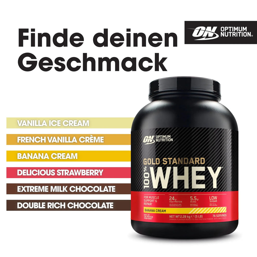 Optimum Nutrition Gold Standard 100% Whey Protein Powder, Banana Cream, 5 Pound Optimum Nutrition Au supplements