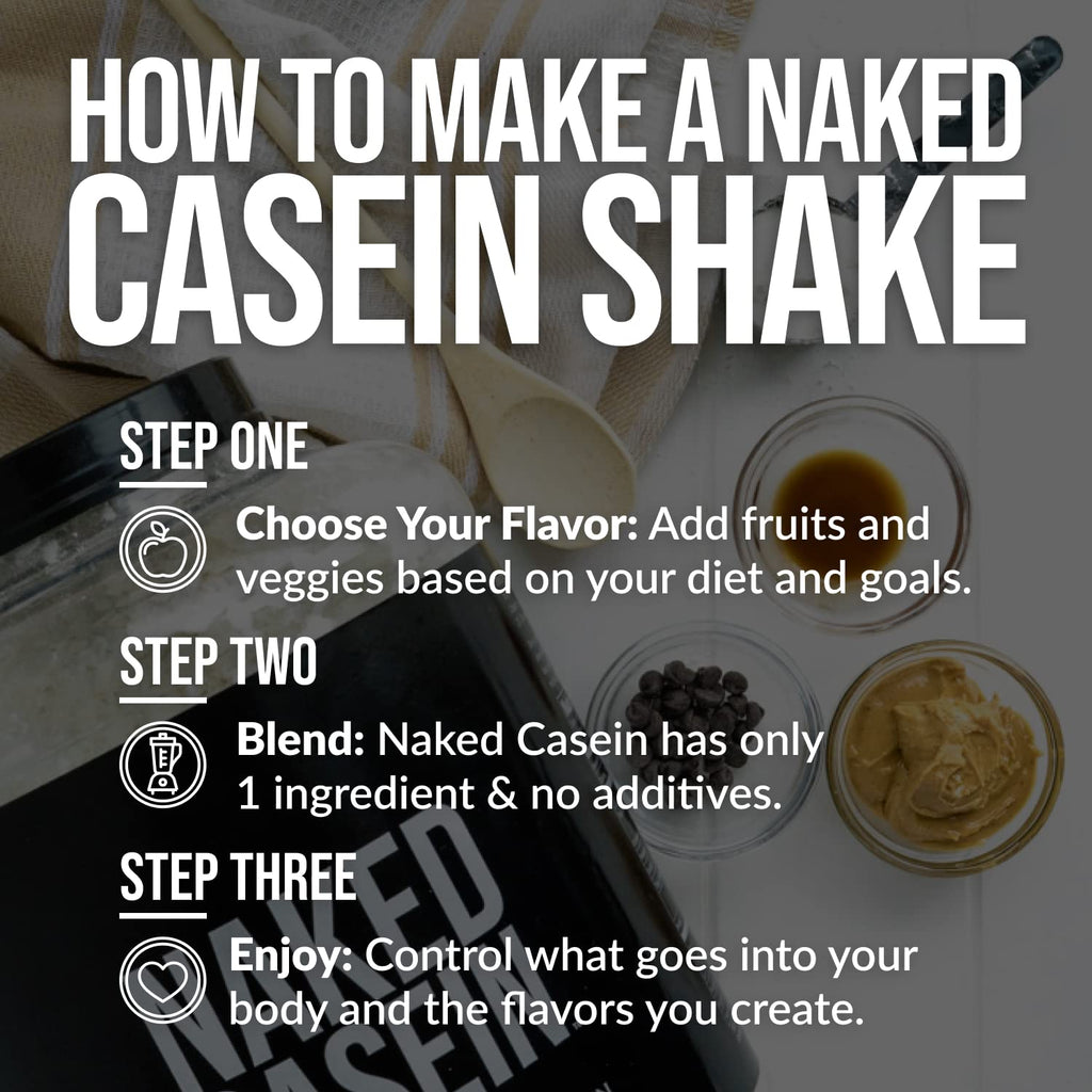 NAKED Casein - 1Lb Micellar Casein Protein - Bulk, Zero Carb, NSF Certified, GMO-Free, Gluten Free, Soy Free, Preservative Free - Stimulate Muscle Growth