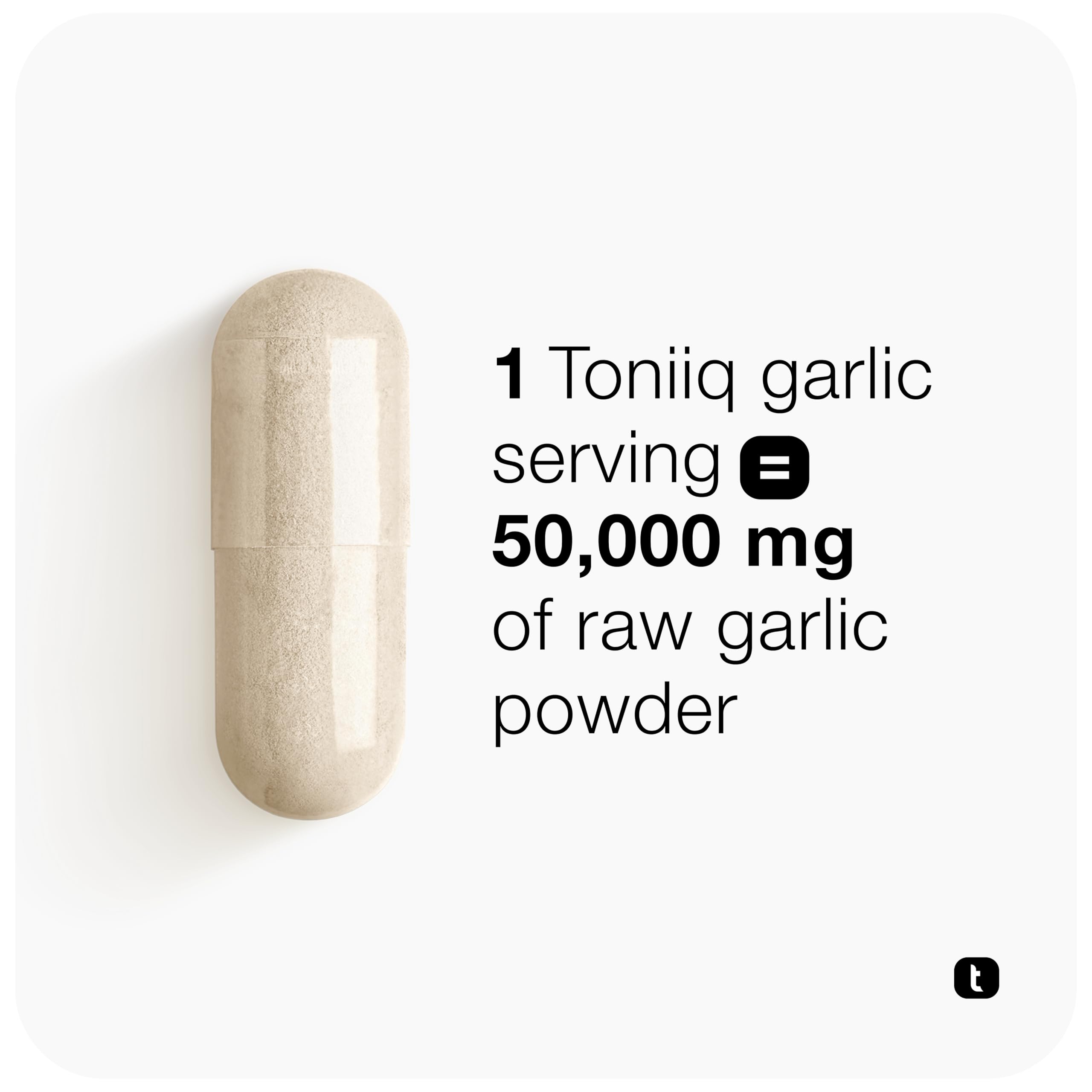 Toniiq Garlic Capsules with 10,000mcg Allicin - Odorless - 50:1 Extract for Maximum Potency - Third-Party Lab Tested - 60 Vegetarian Capsules Toniiq Au supplements