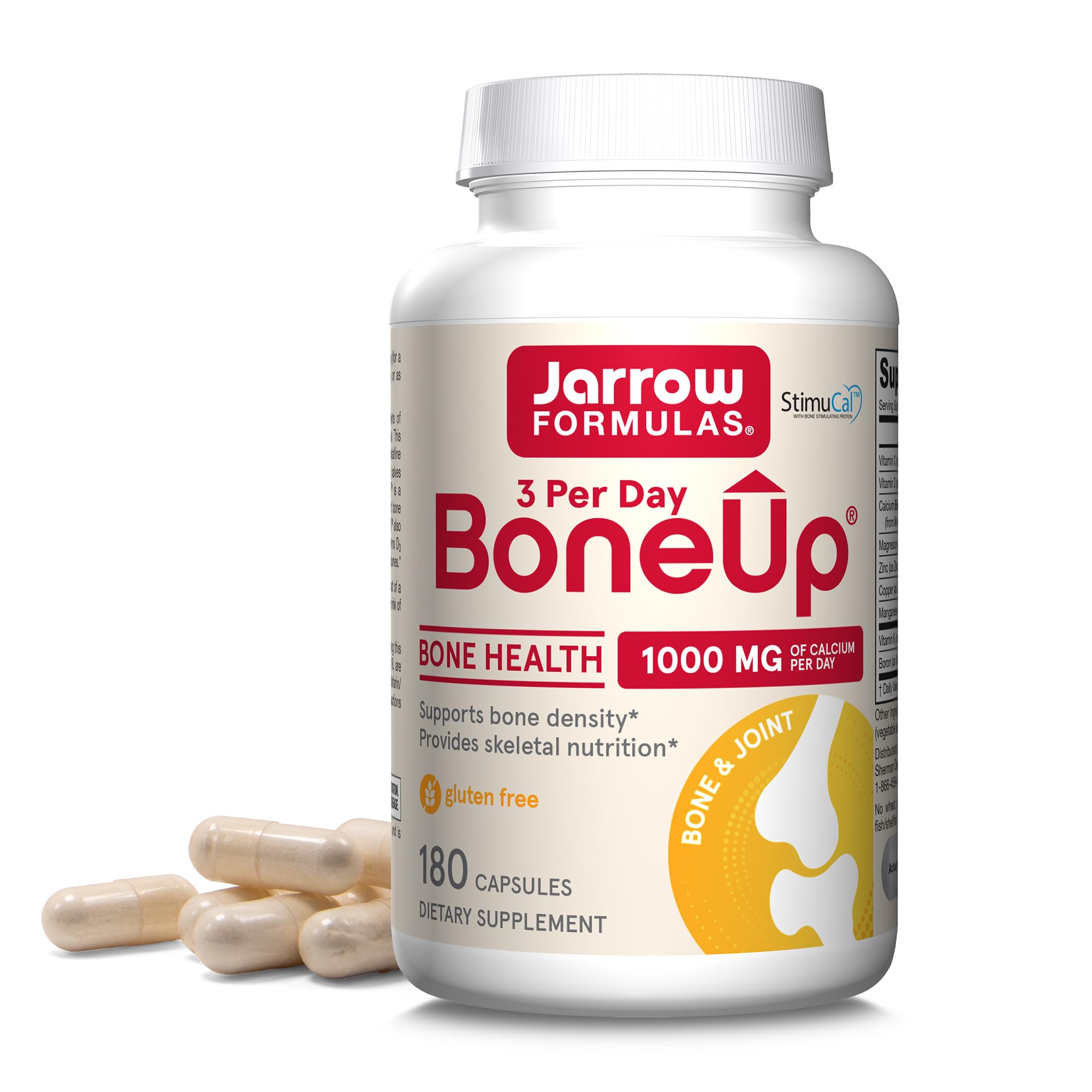 Jarrow Formulas BoneUp Three Per Day for Bone Density and Skeletal Nutrition, Includes Vitamin D3, K2 (as MK-7) and Calcium