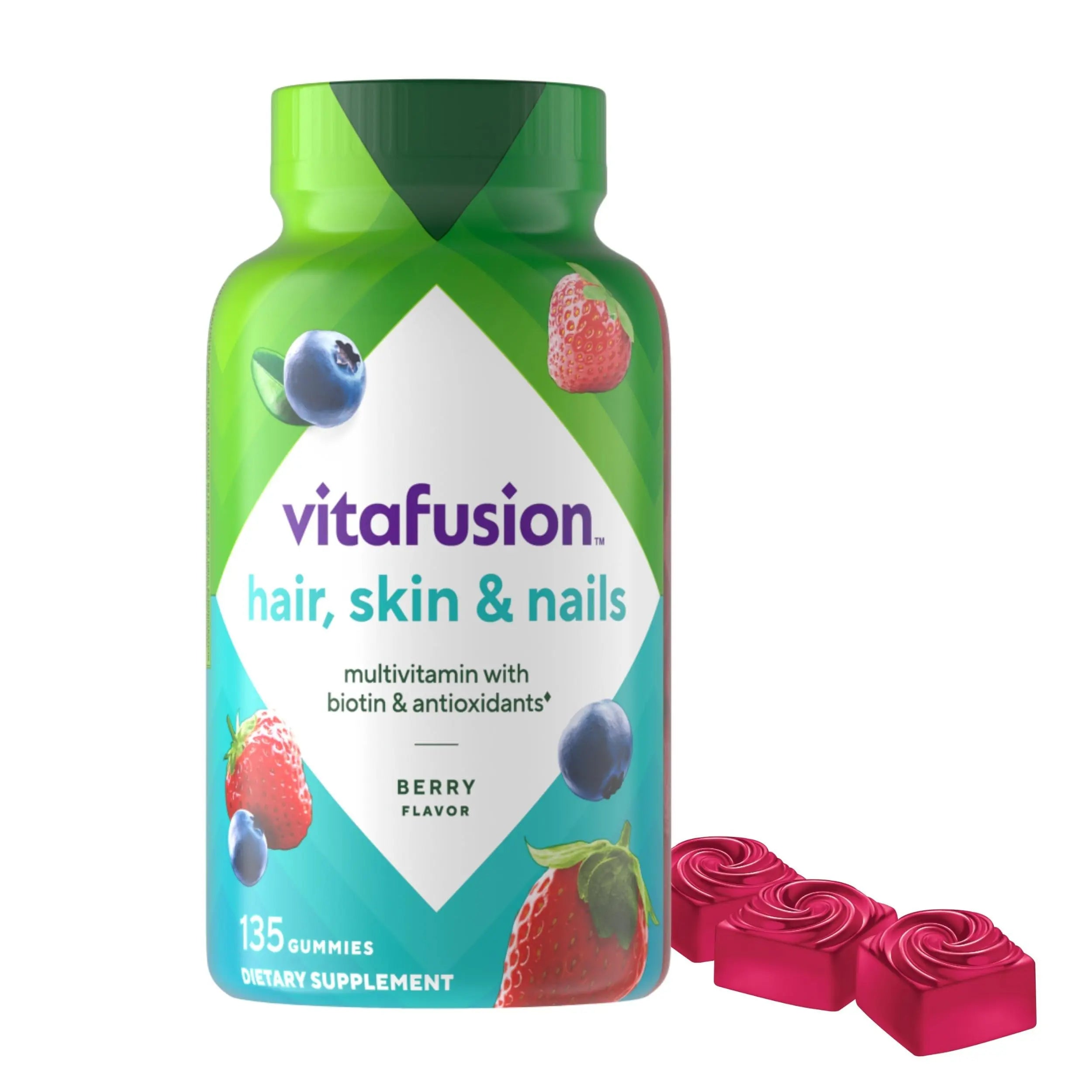 Vitafusion Gorgeous Hair, Skin & Nails Multivitamin Gummy Vitamins, plus Biotin and Antioxidant vitamins C&E, Raspberry Flavor Vitafusion Au supplements