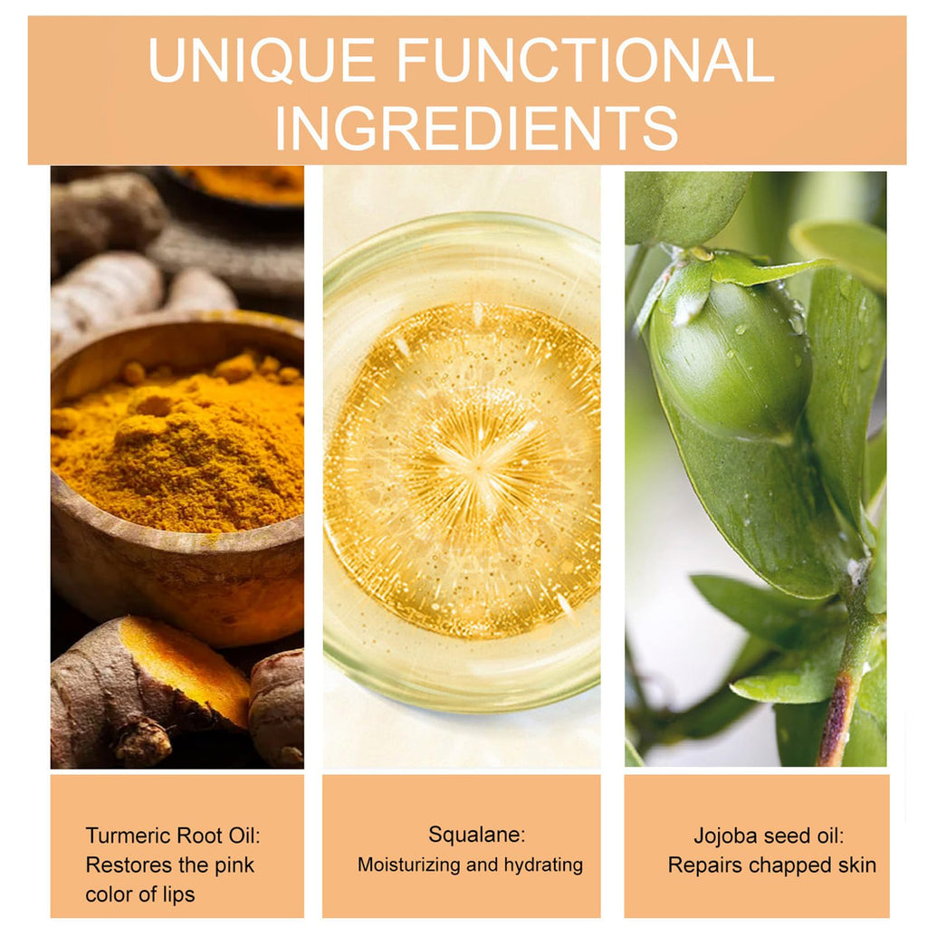 Turmeric Lip Balm for Smokers With Root Oil - Brightening for Dark Lips, Long-Lasting Moisturizer for Dry