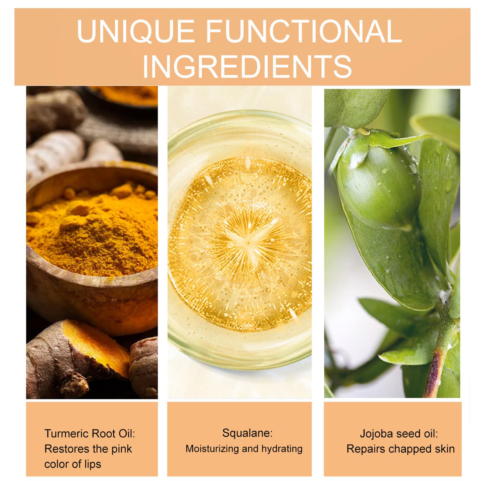 Turmeric Lip Balm for Smokers With Root Oil - Brightening for Dark Lips, Long-Lasting Moisturizer for Dry