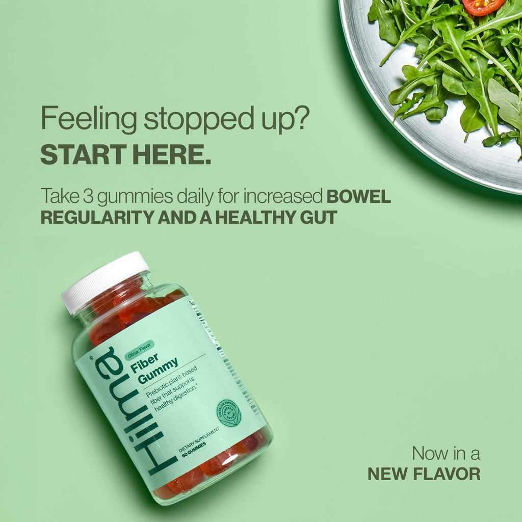 Hilma Prebiotic Fiber Gummies, Daily Fiber Supplement, Gummies for Adults, Supports Gut Health for Women and Promotes Regularity,