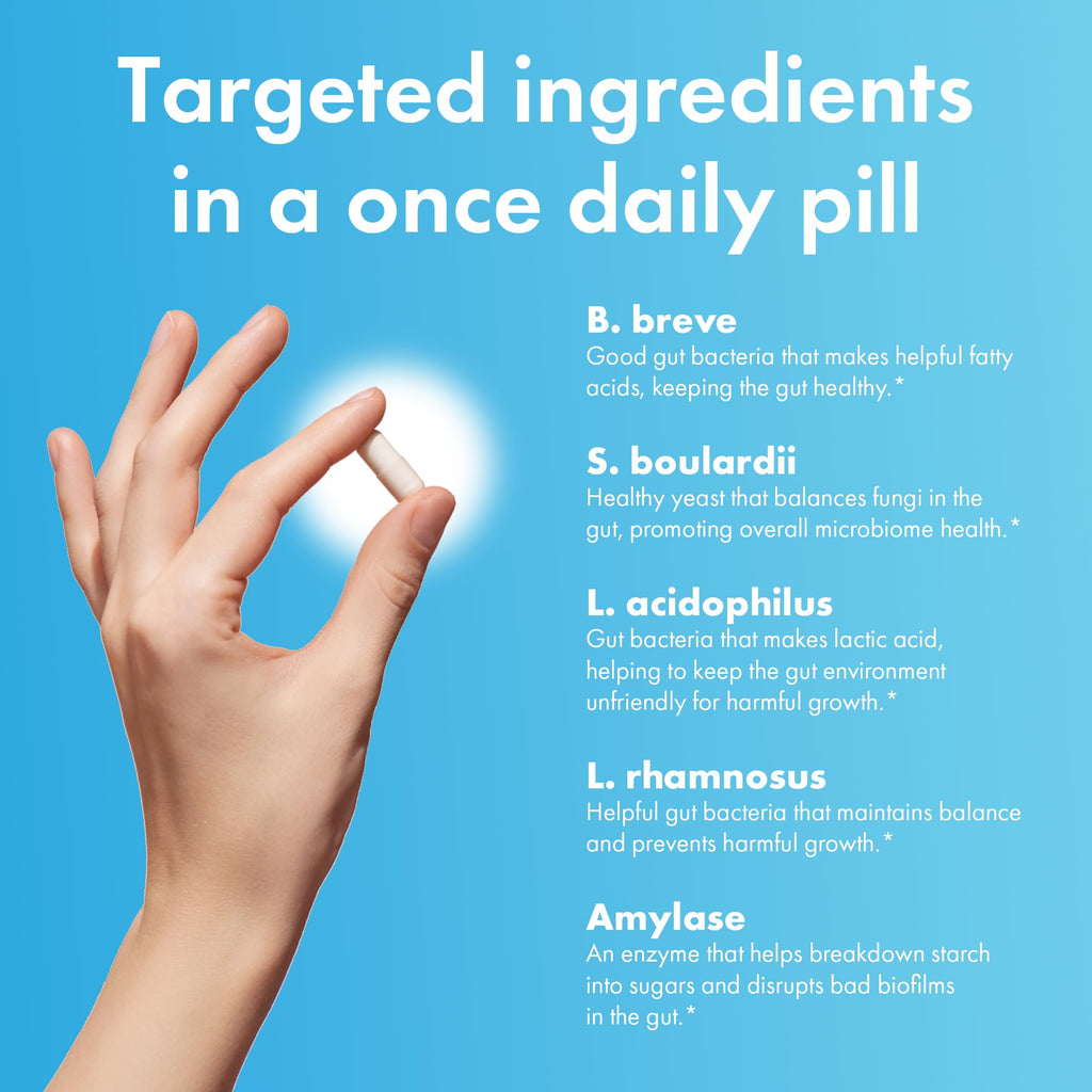 BIOHM Total Probiotic, 30 Billion CFU Daily Probiotics for Women & Men (30 Count) Helps Reduce Occasional Gas & Bloating,