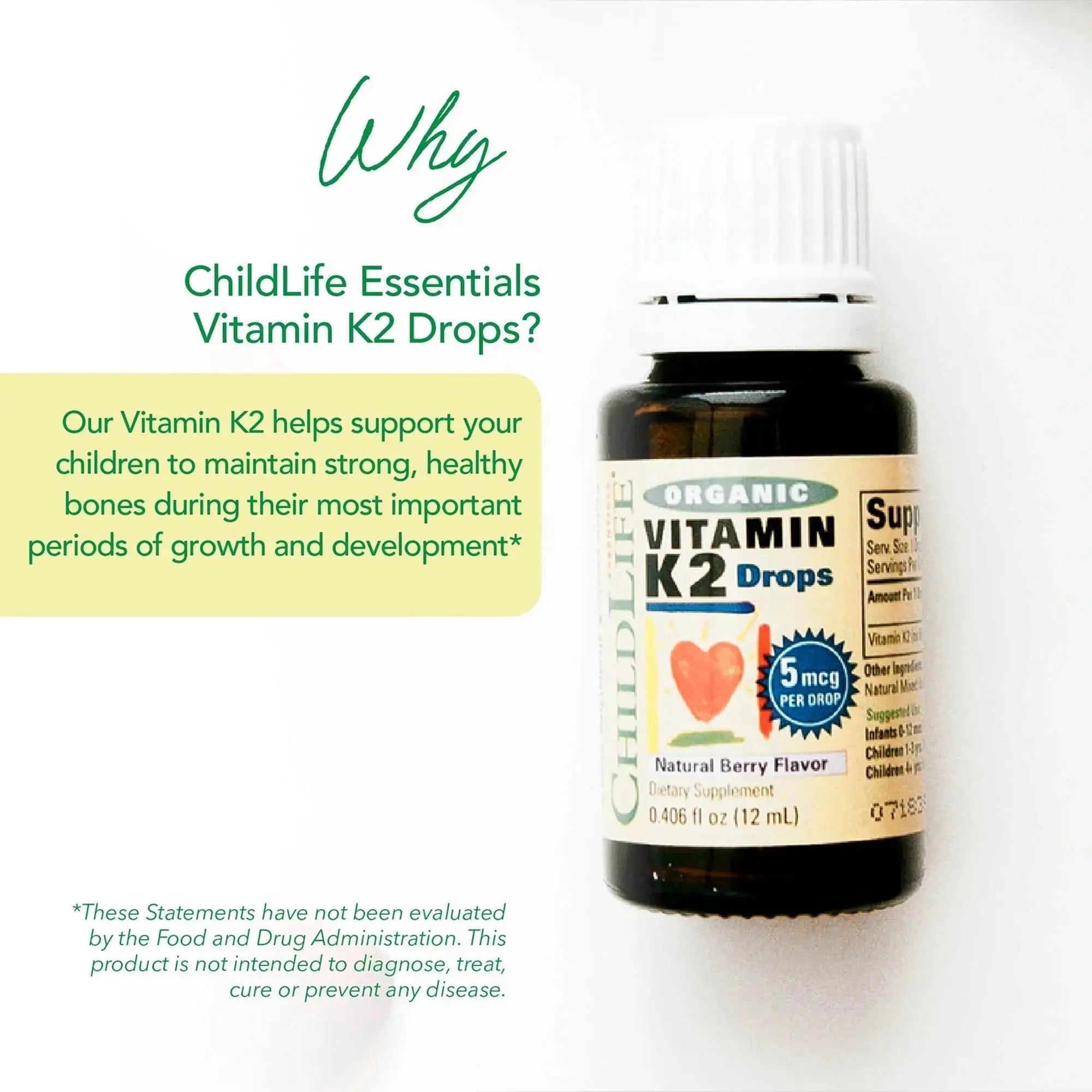 CHILDLIFE Essentials Organic Vitamin K2 Drops - Infant Toddler Baby Vitamin K, K2 Supplement, Vitamin K2 MK7, Liquid K2, Vitamin K Drops CHILDLIFE ESSENTIALS Au supplements